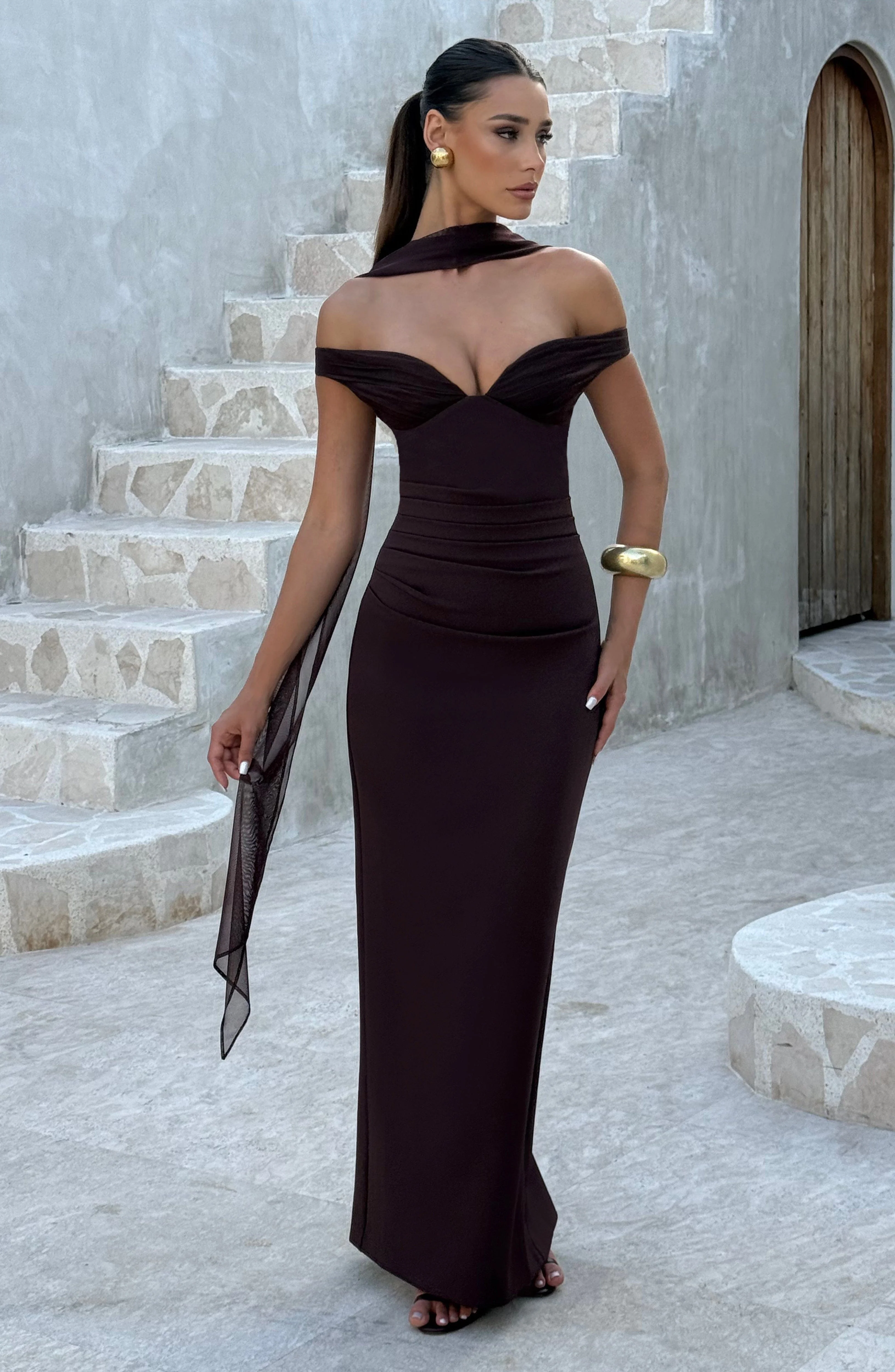 Abigail Maxi Dress - Plum Brown - Image 6