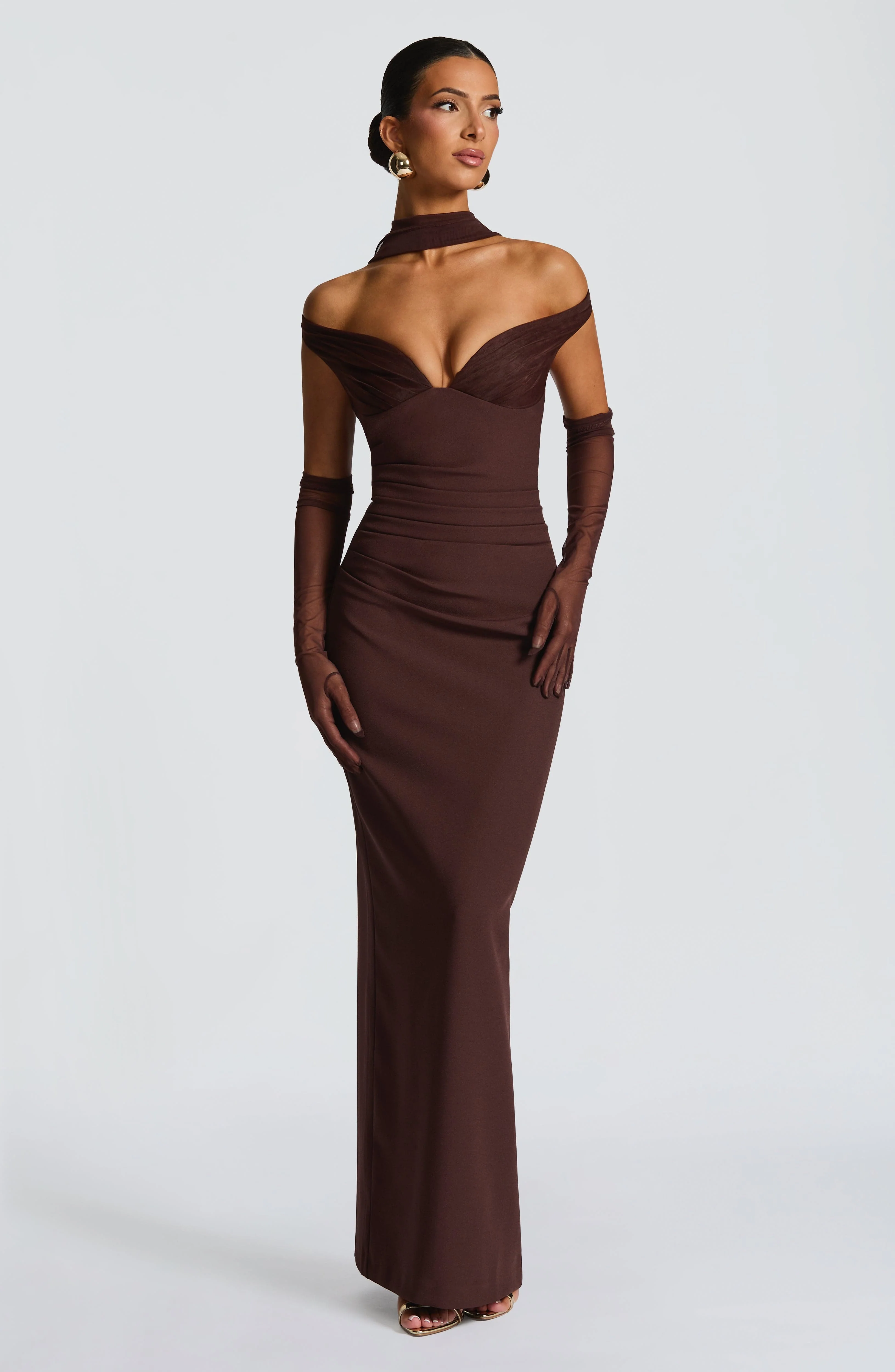 Abigail Maxi Dress - Plum Brown - Image 8