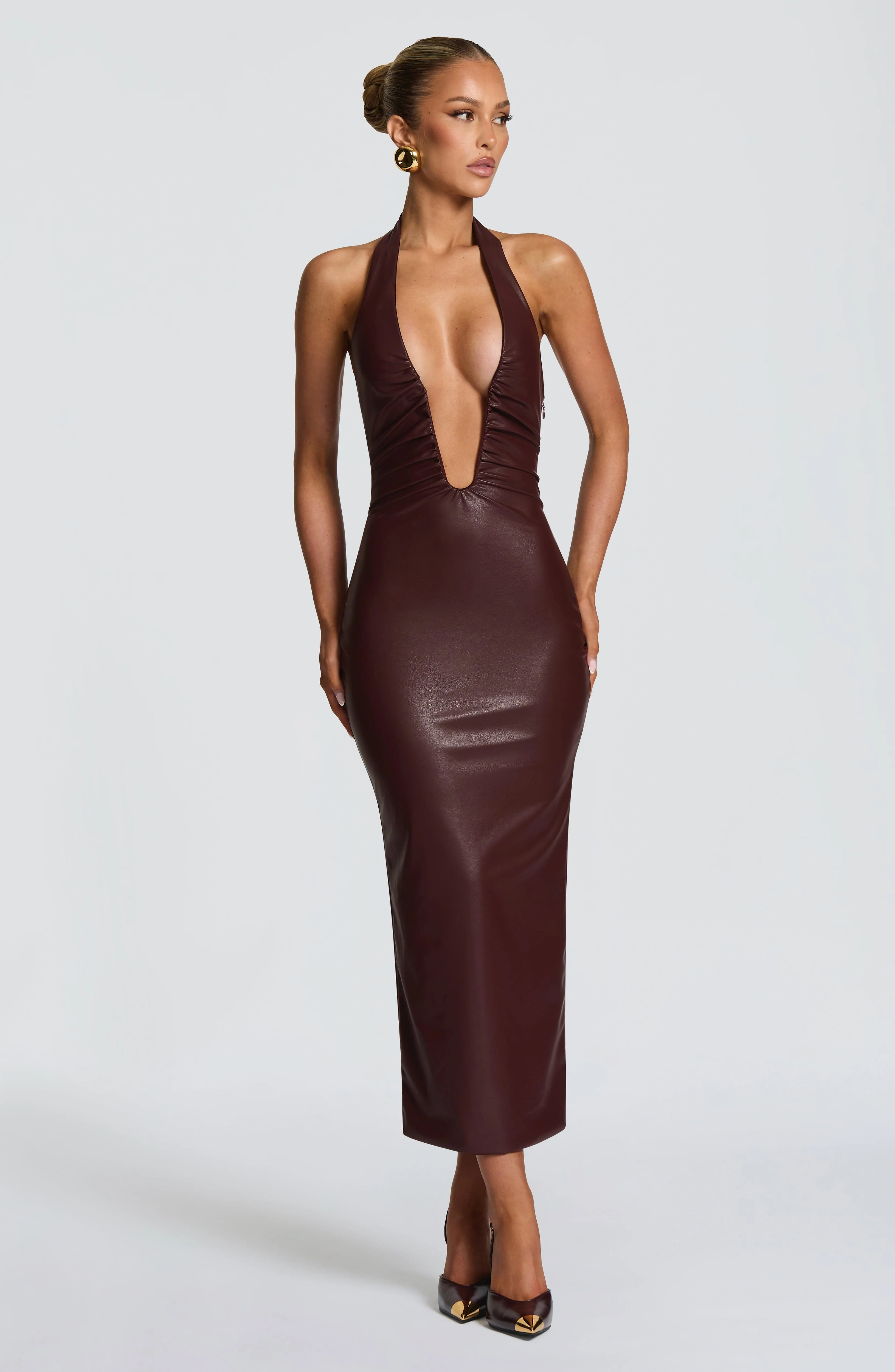 Ainsley Midi Dress - Burgundy - Image 2