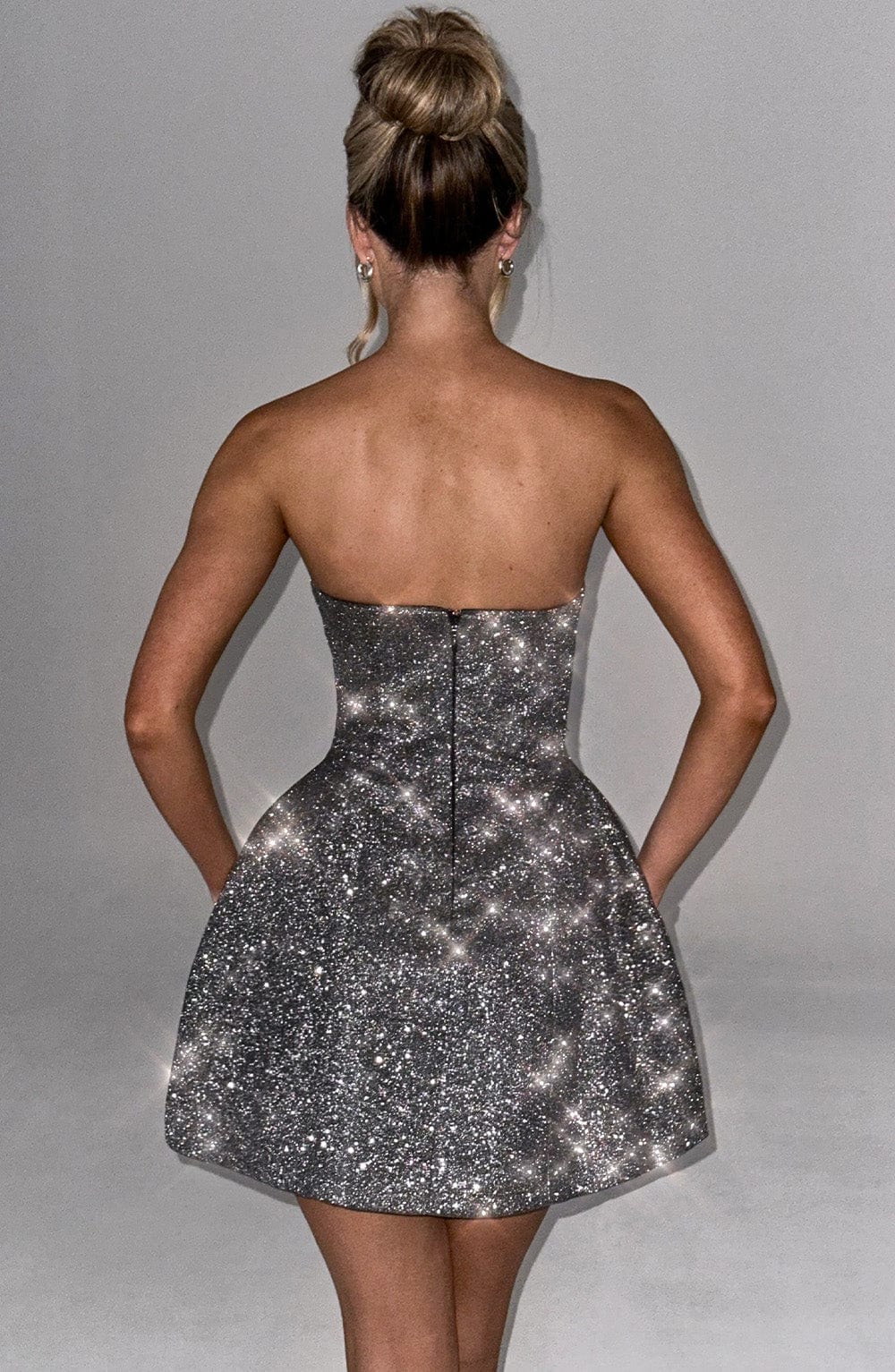 Alice Mini Dress - Grey Sparkle - Image 7
