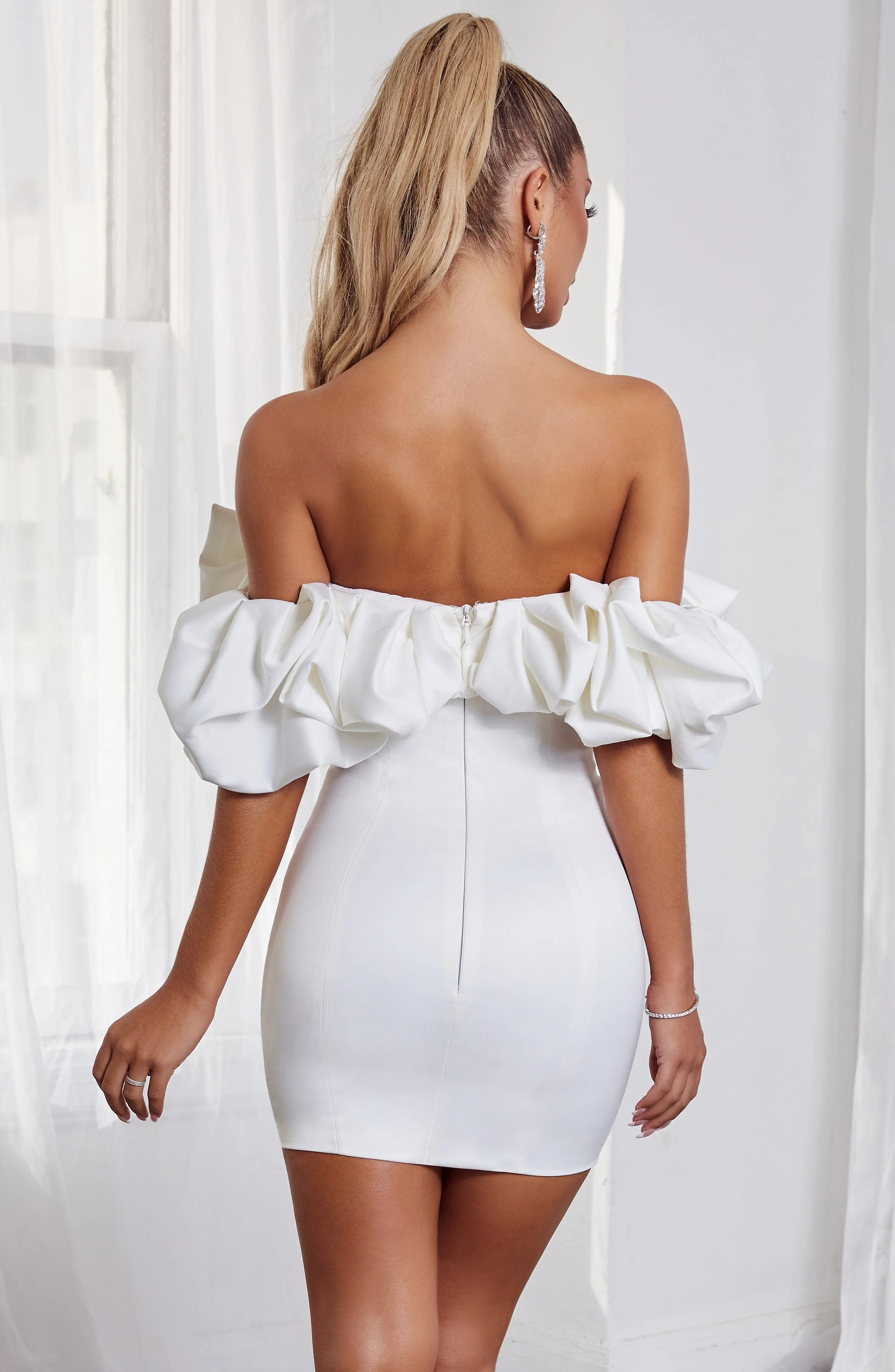 Allie Mini Dress - White - Image 3