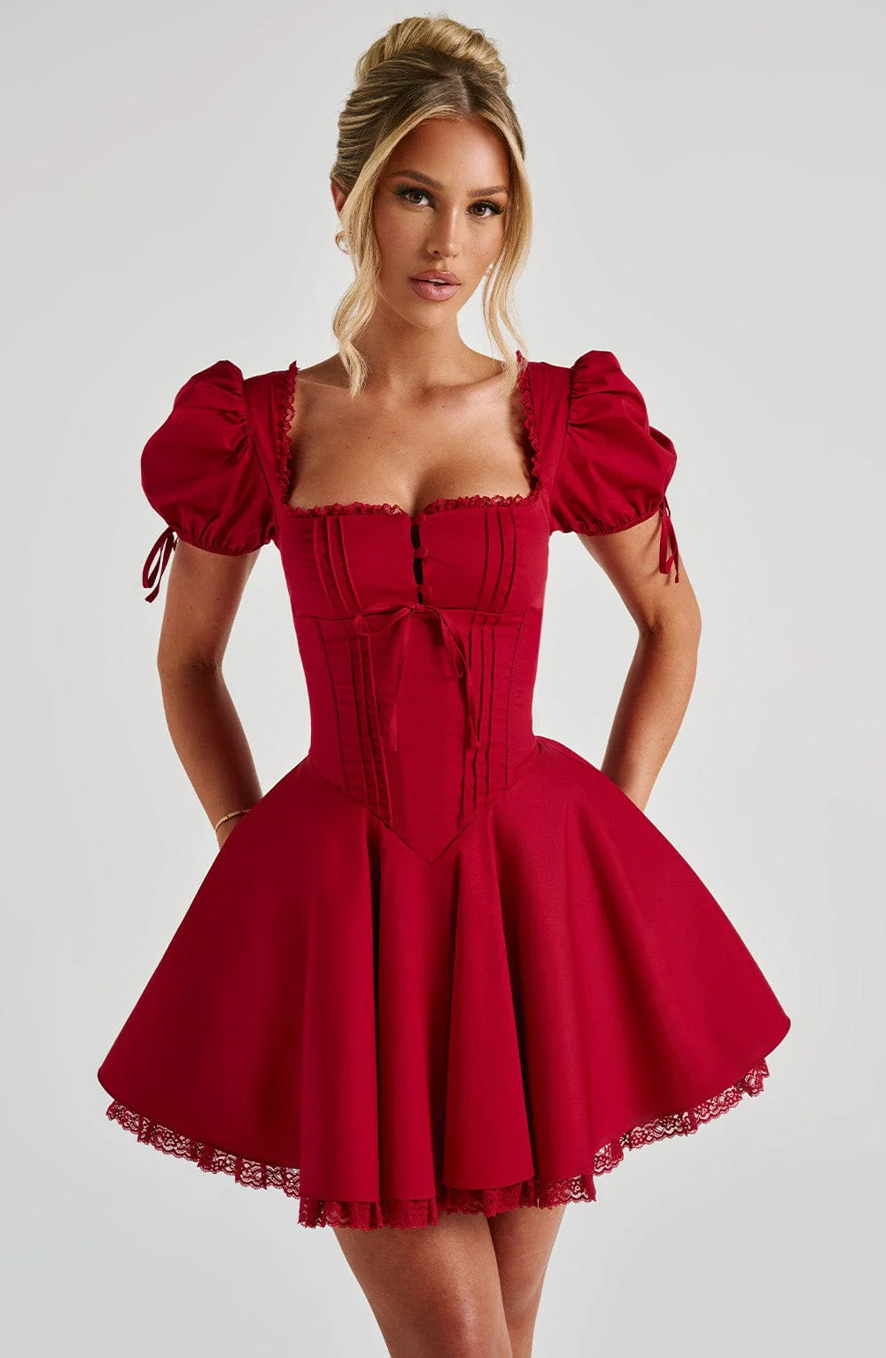 Annie Mini Dress - Red - Image 3