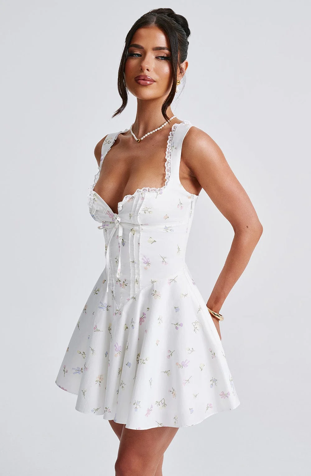 Antonella Mini Dress - Multi Floral Print - Image 6