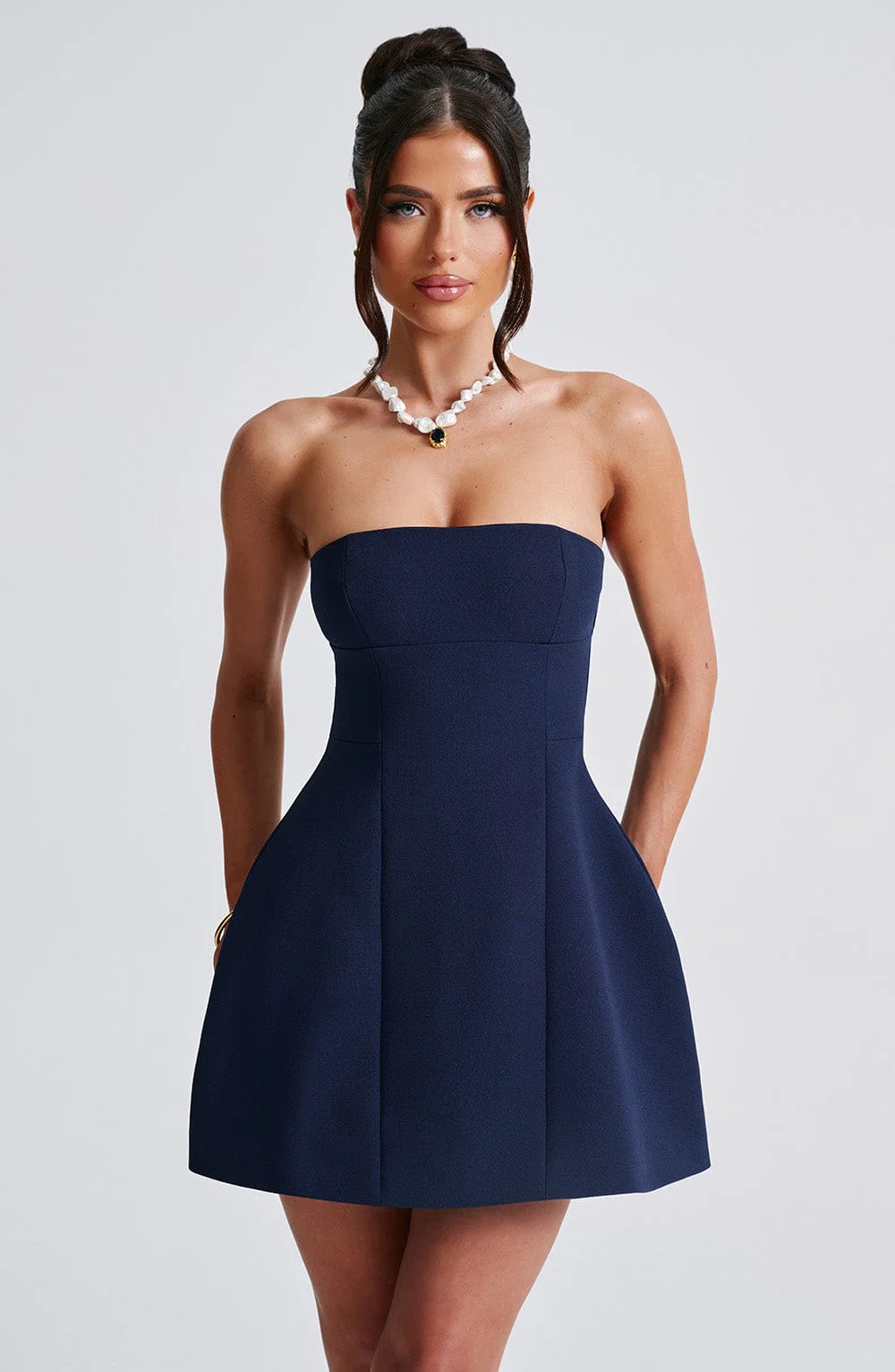 Asha Mini Dress - Navy - Image 6