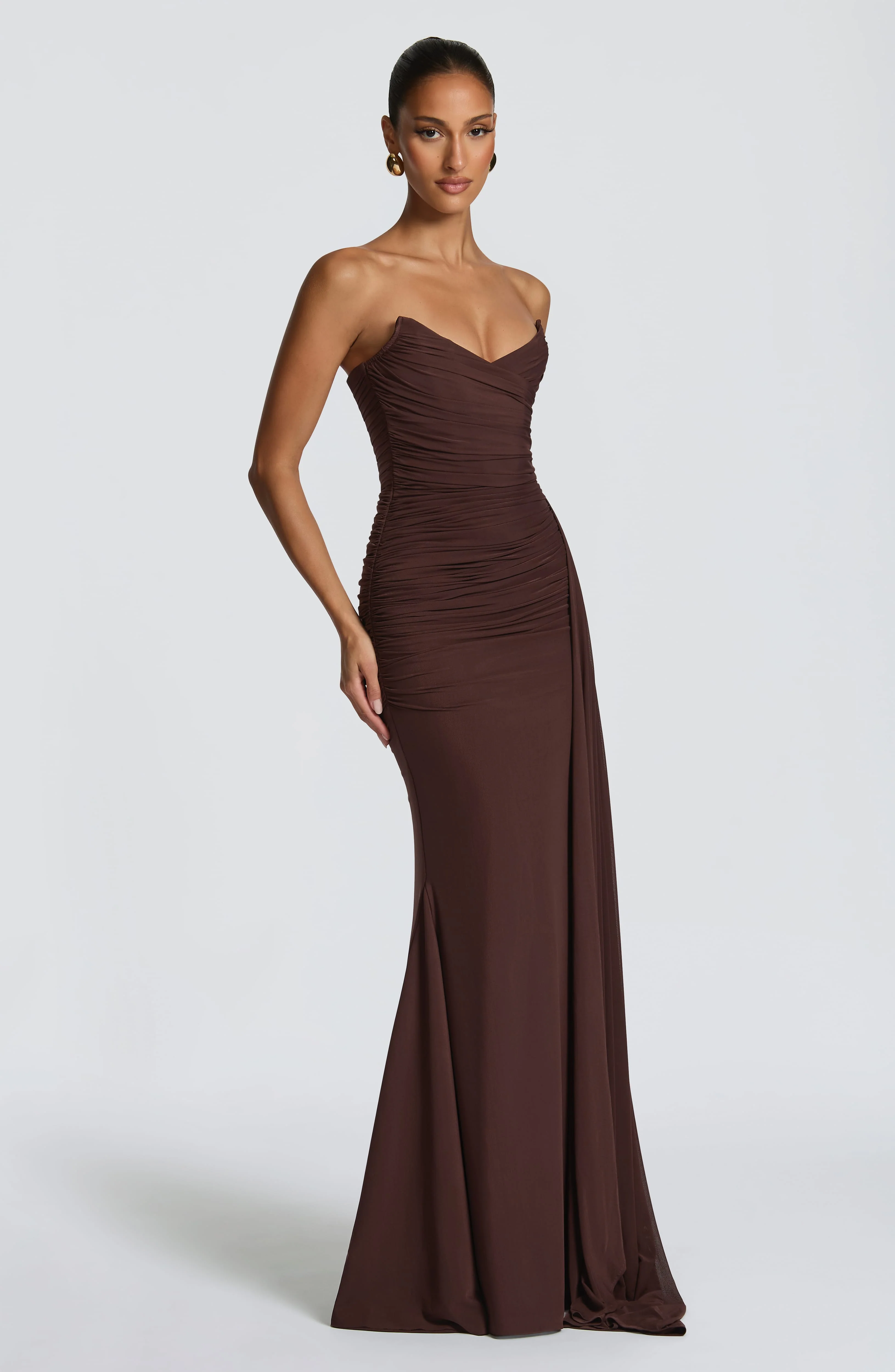Ashika Maxi Dress - Plum Brown - Image 6
