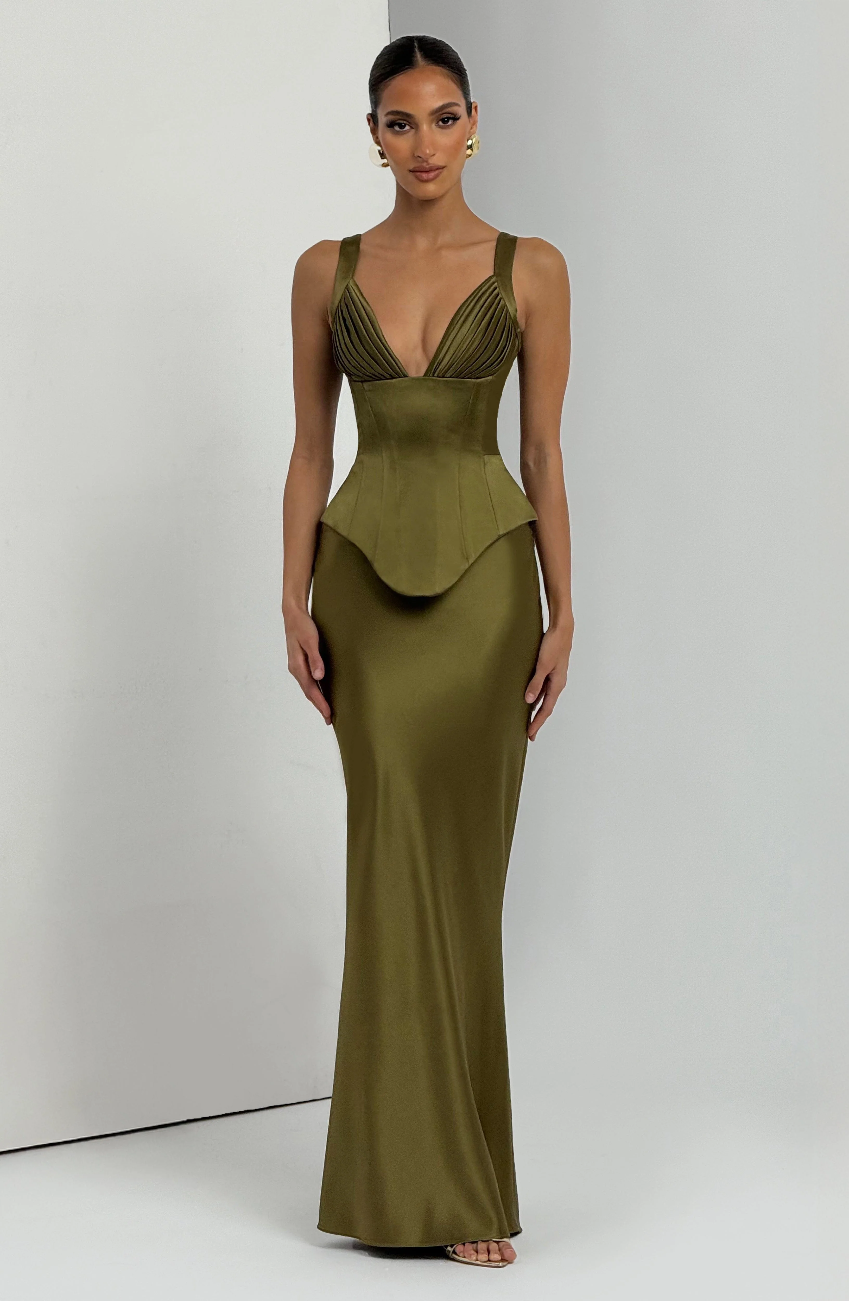 Atlanta Maxi Skirt - Deep Olive - Image 5
