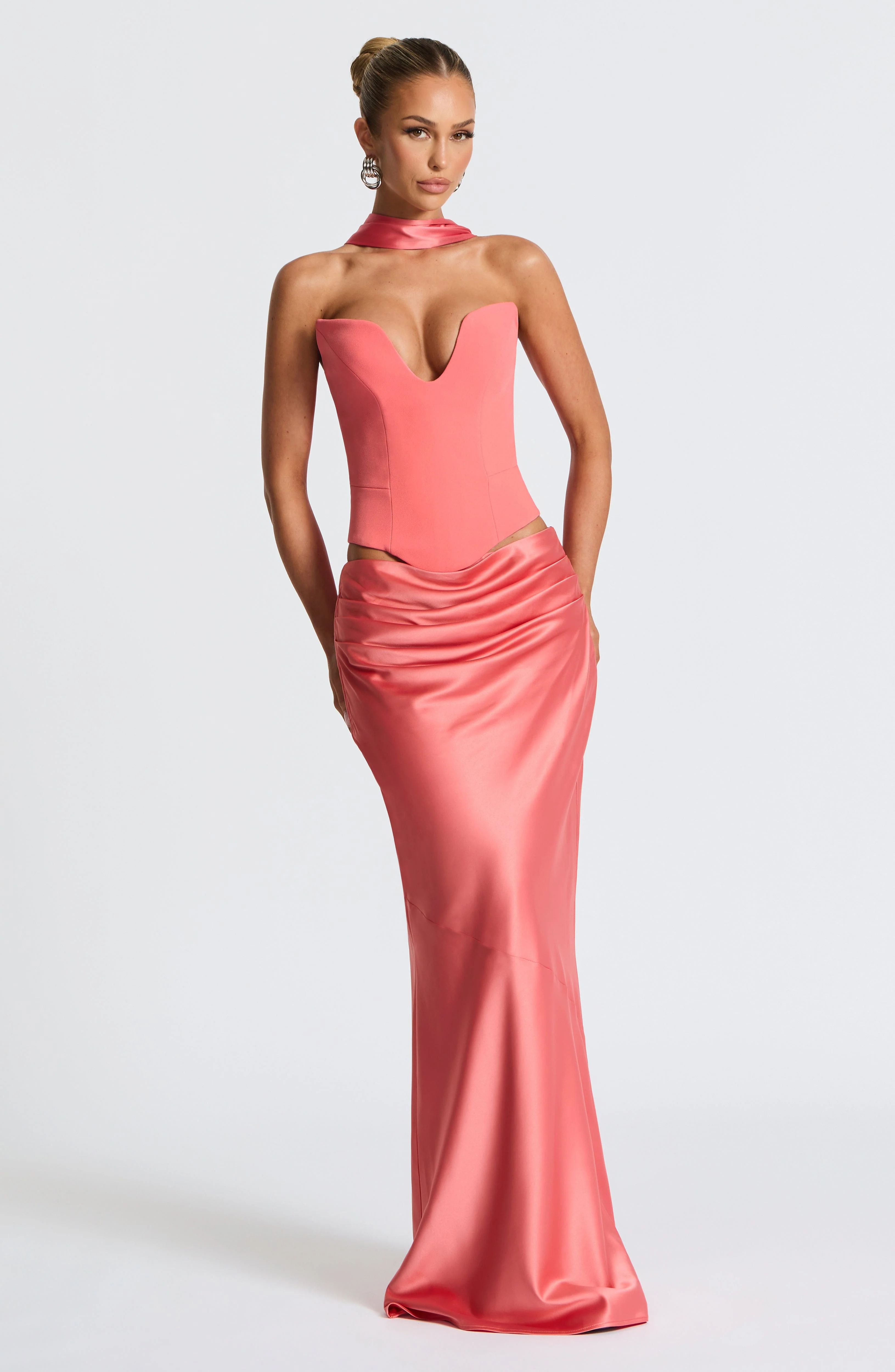 Bernadette Maxi Skirt - Coral Pink - Image 3