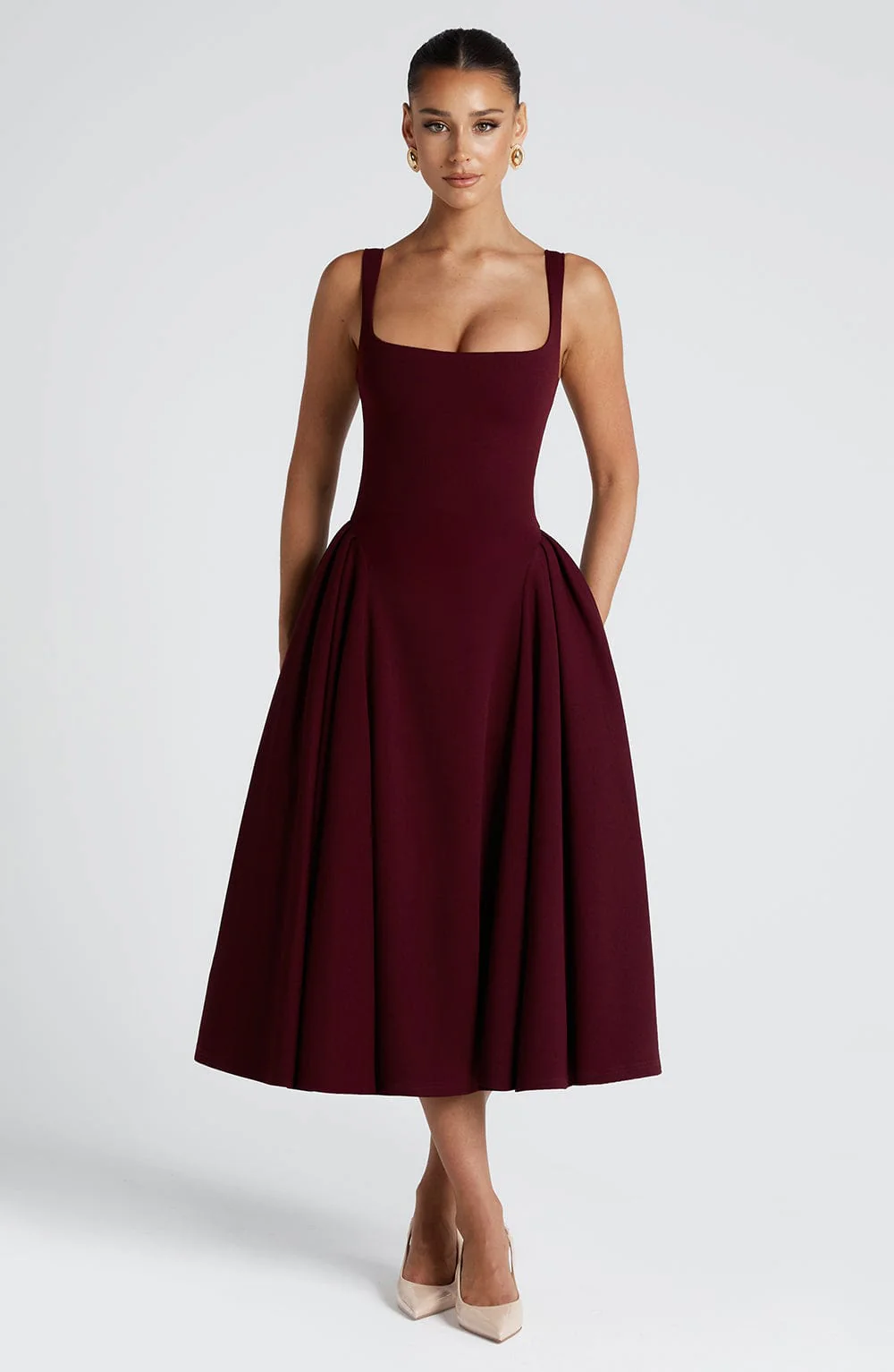 Betty Midi Dress - Cherry Lacquer - Image 9