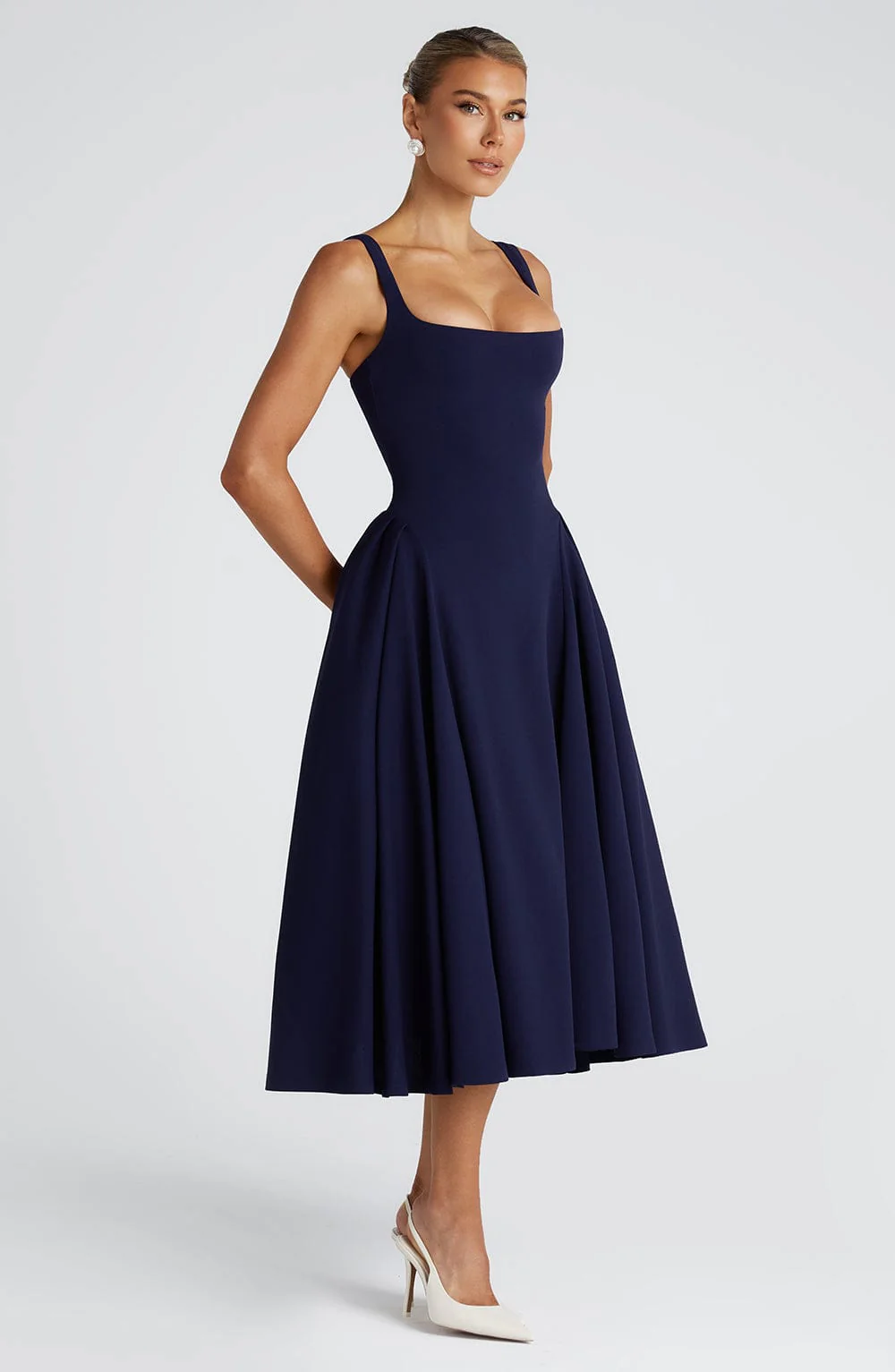Betty Midi Dress - Navy - Image 11