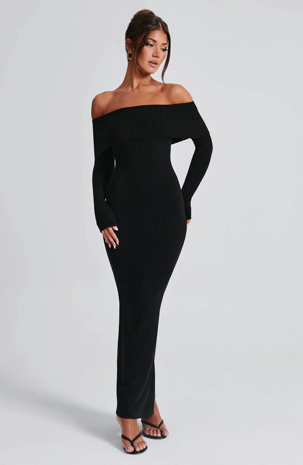 Beverley Knit Maxi Dress - Black - Image 10