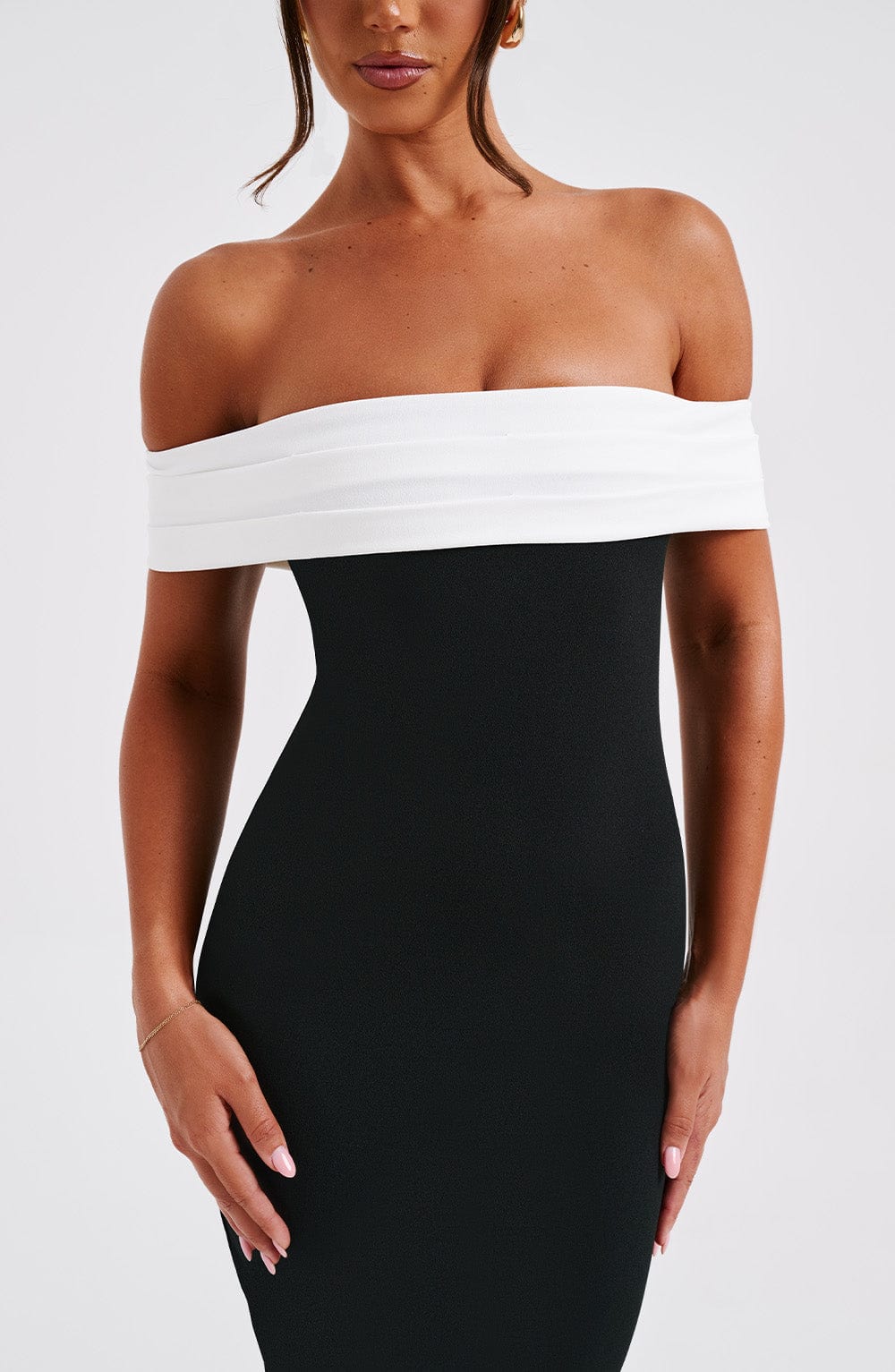 Bex Midi Dress - Black/White - Image 4