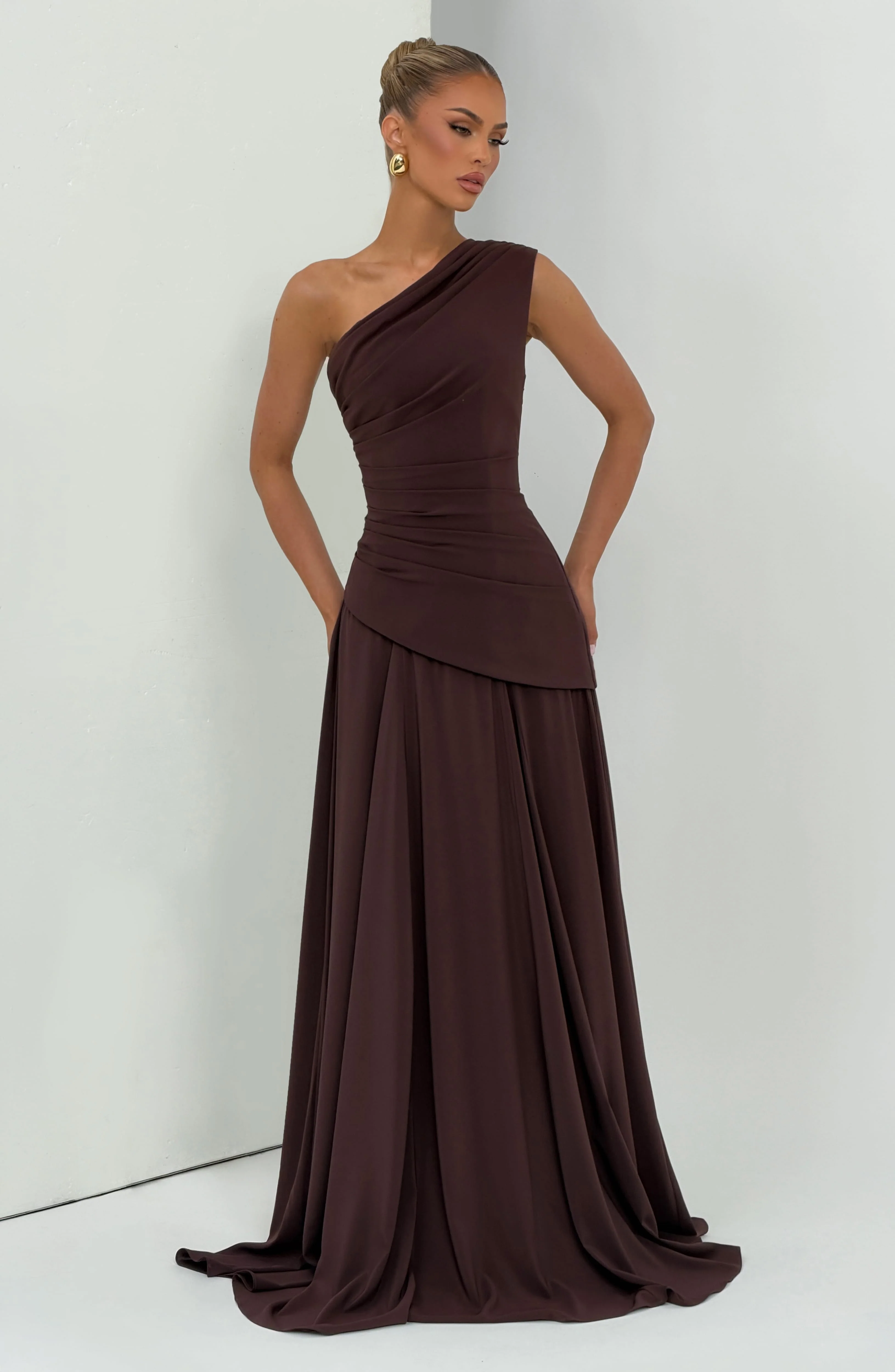 Bianca Maxi Dress - Plum Brown - Image 10