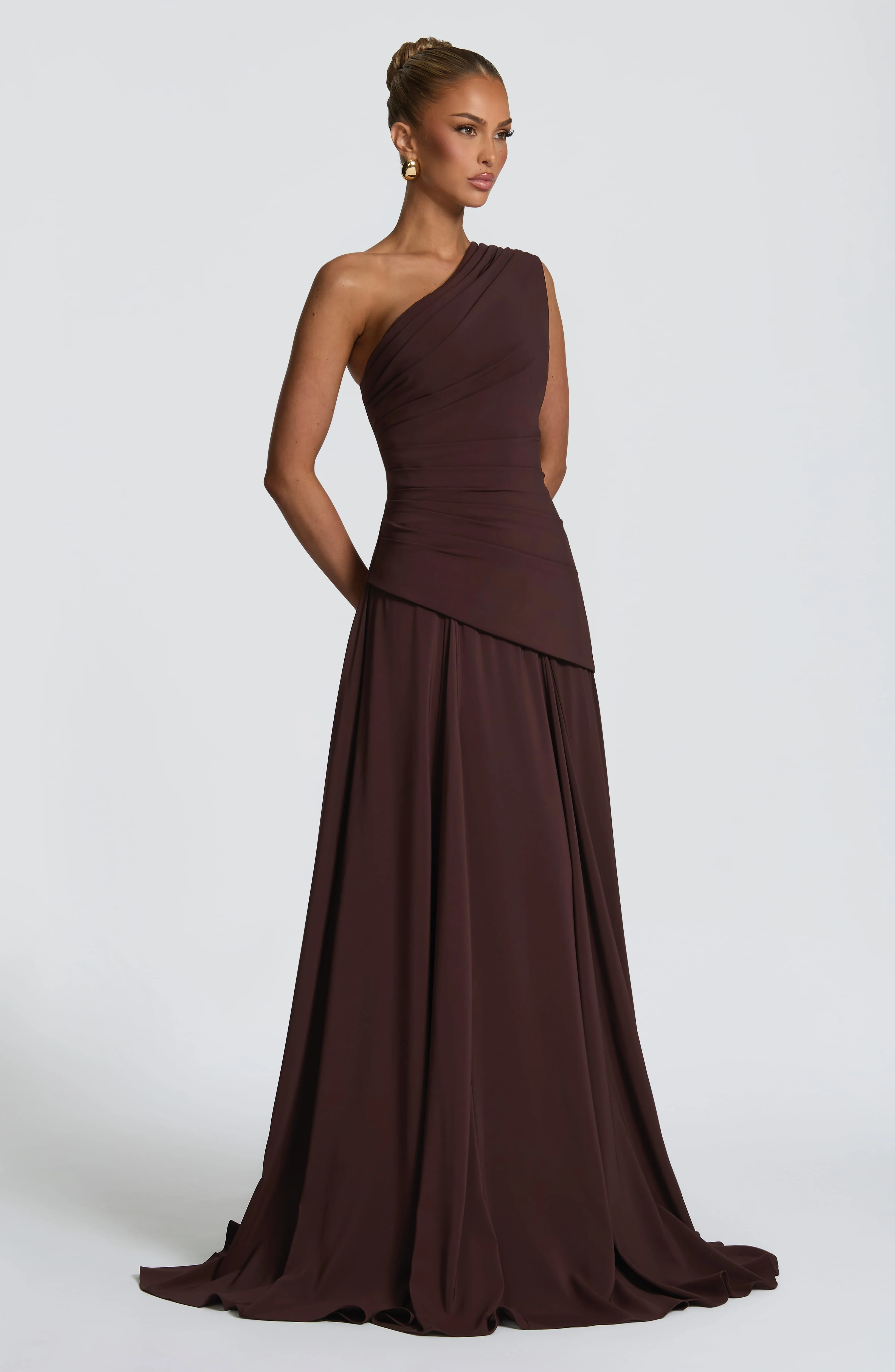 Bianca Maxi Dress - Plum Brown - Image 3