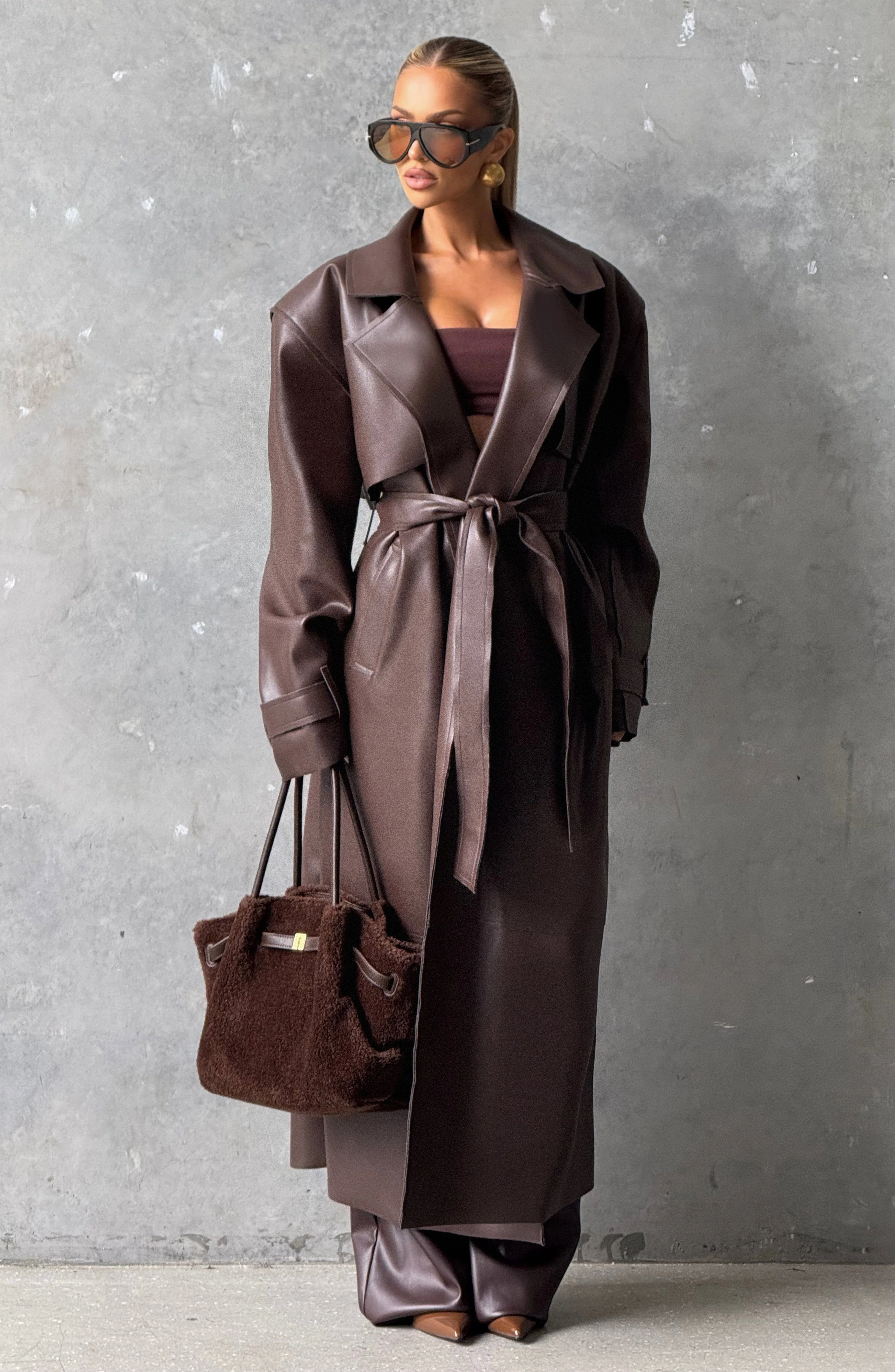 Bridget Trench Coat - Plum Brown - Image 2