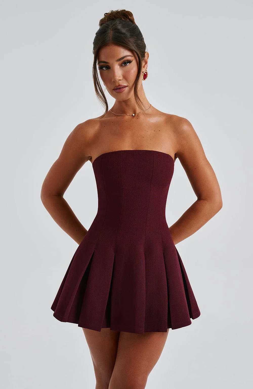Bryony Mini Dress - Cherry Lacquer - Image 10