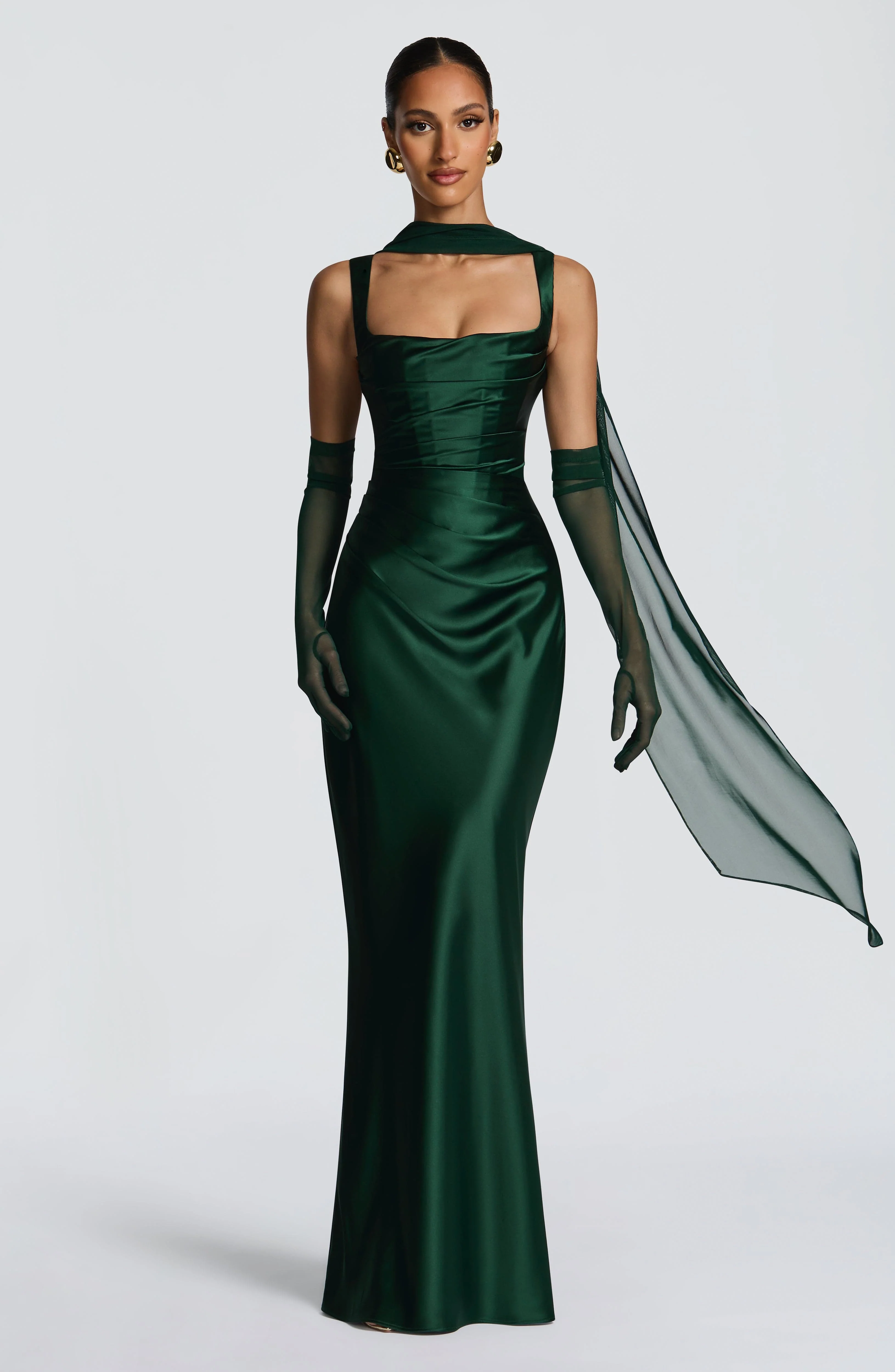 Calanthe Maxi Dress - Emerald - Image 7