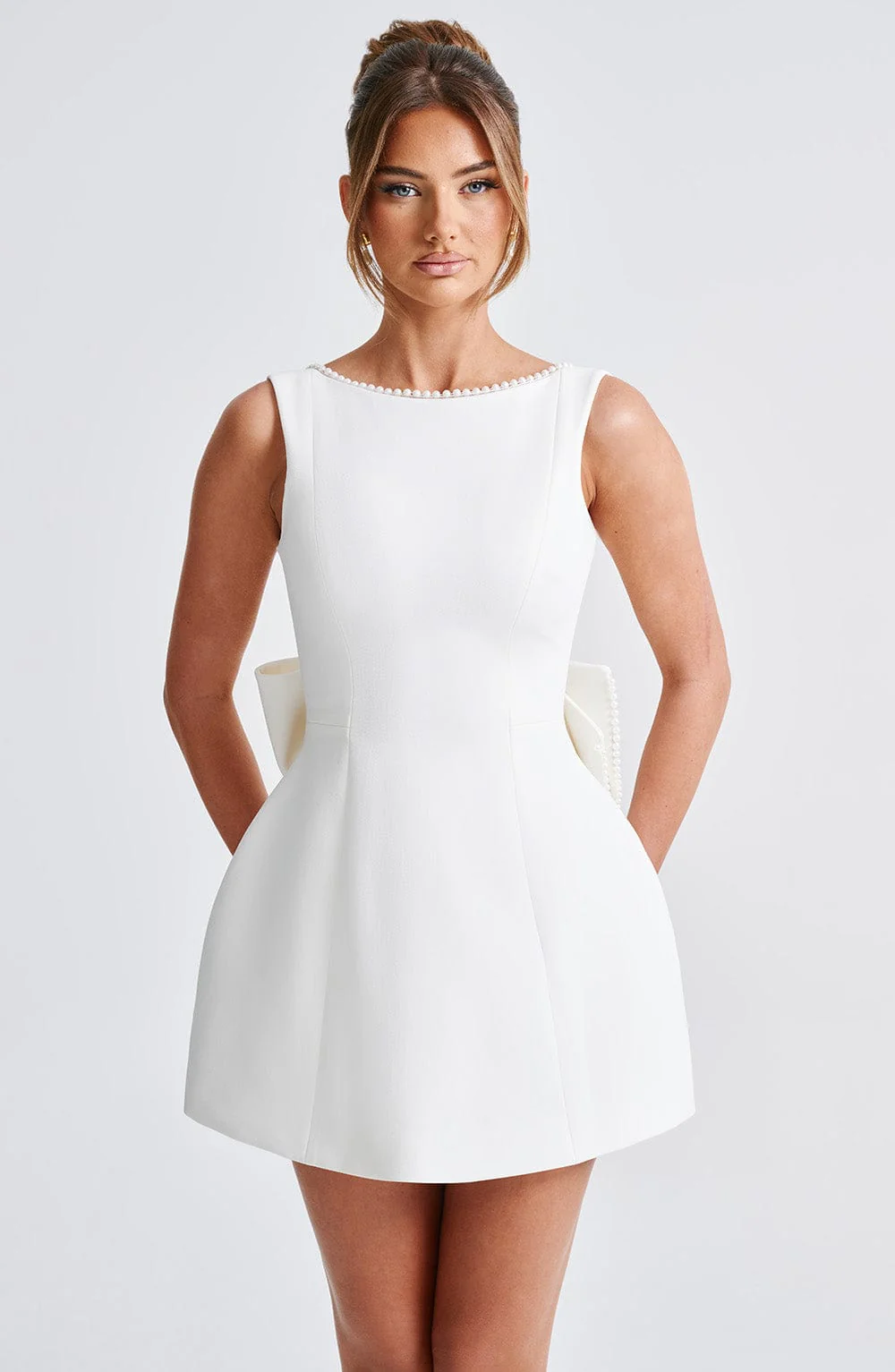 Carrie Mini Dress - Ivory - Image 16