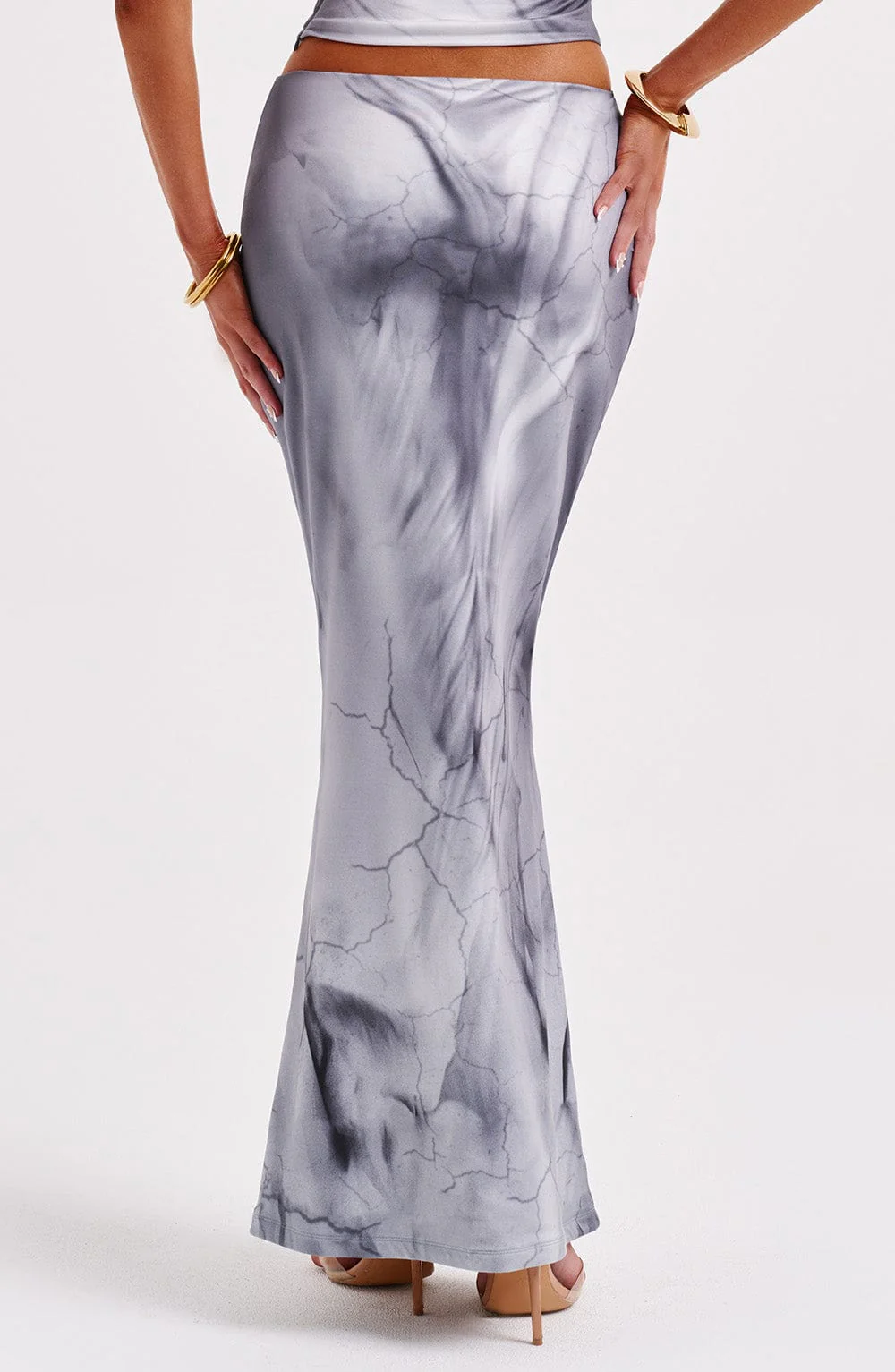 Charmayne Maxi Skirt - Grey Body Print - Image 2