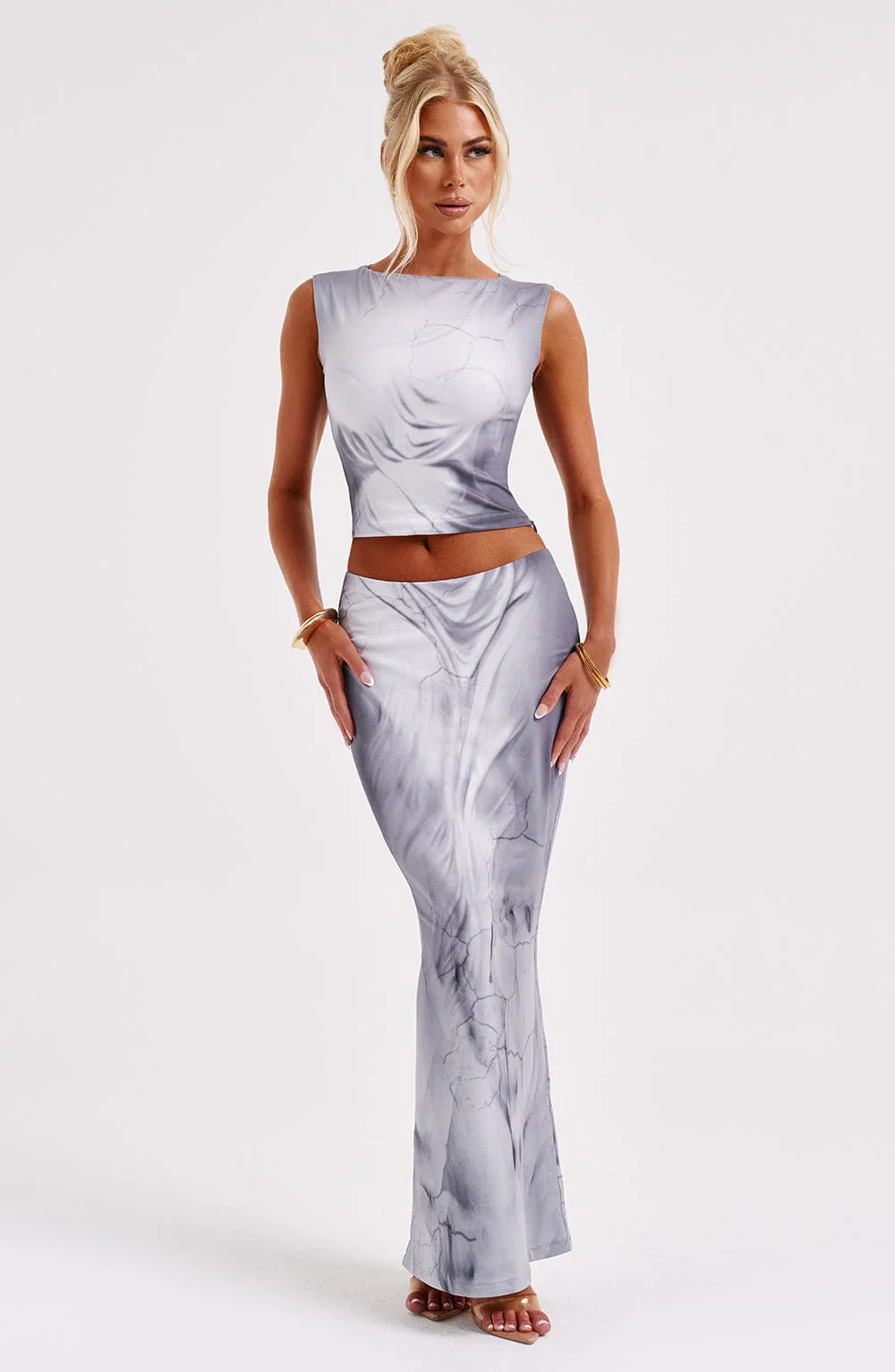 Charmayne Maxi Skirt - Grey Body Print - Image 4