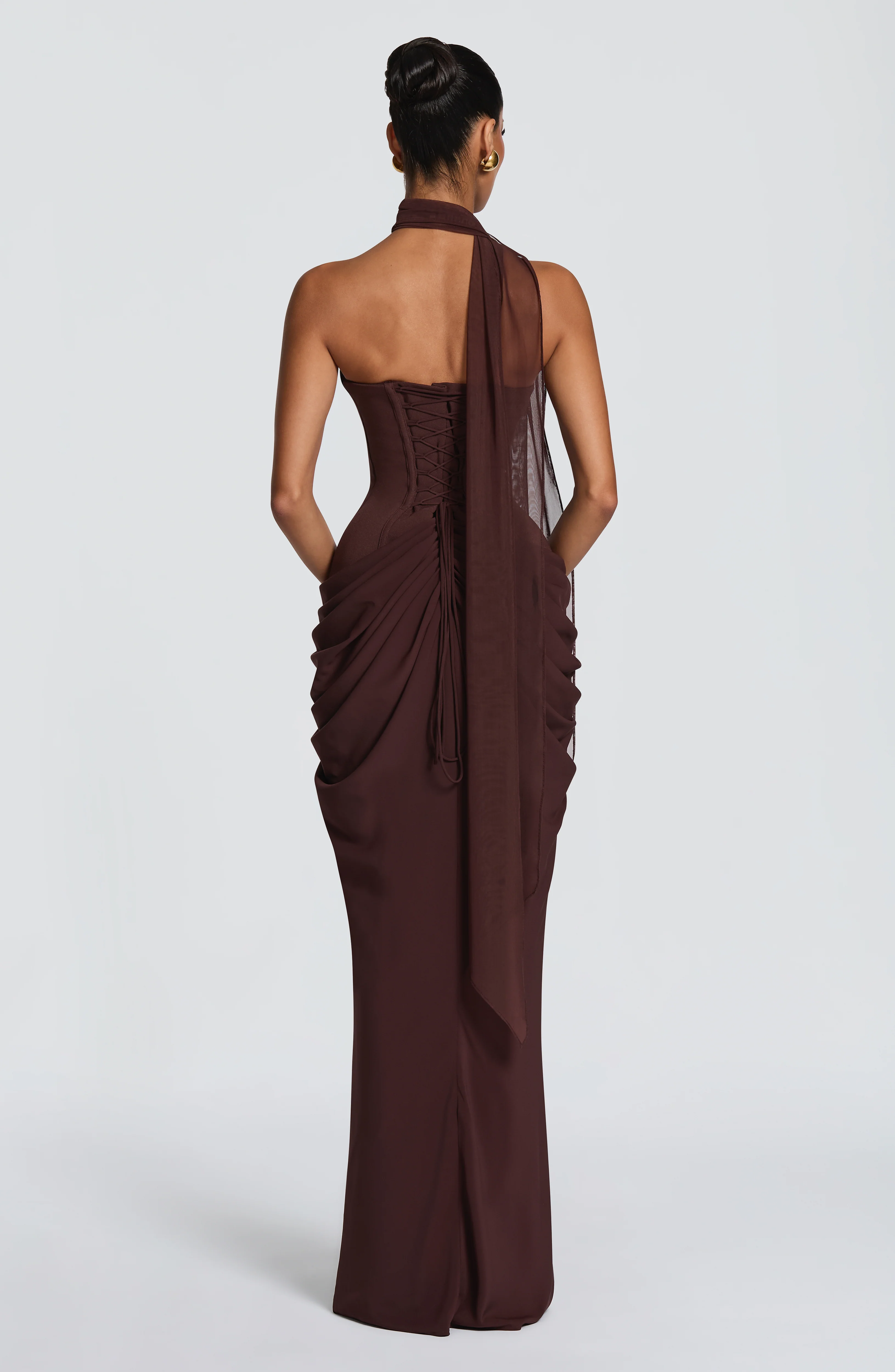 Chiara Maxi Dress - Plum Brown - Image 8