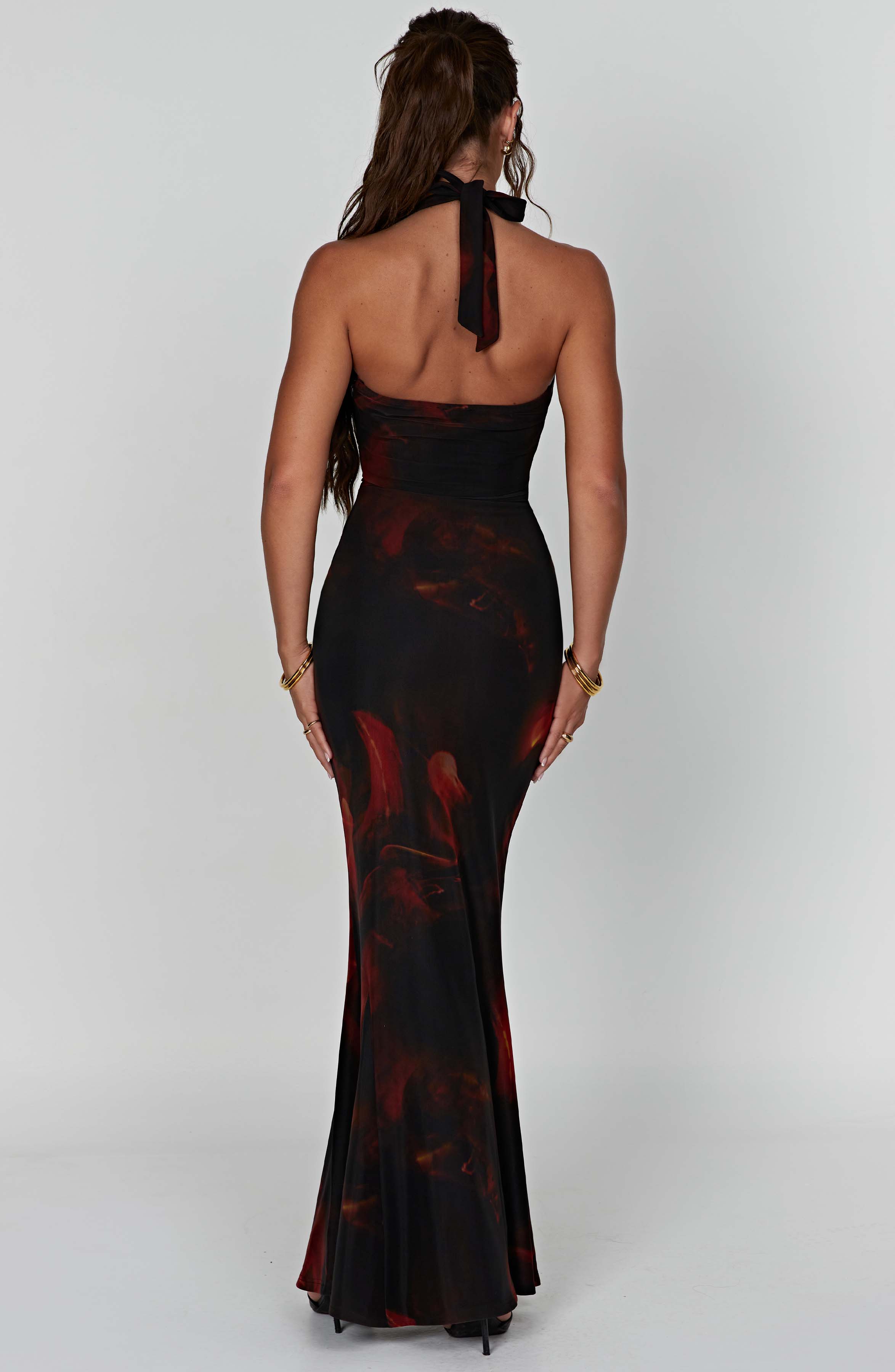 Chrishelle Maxi Dress - Fire Print - Image 2