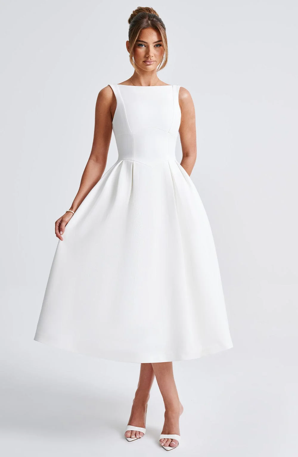 Clarabella Midi Dress - Ivory - Image 16