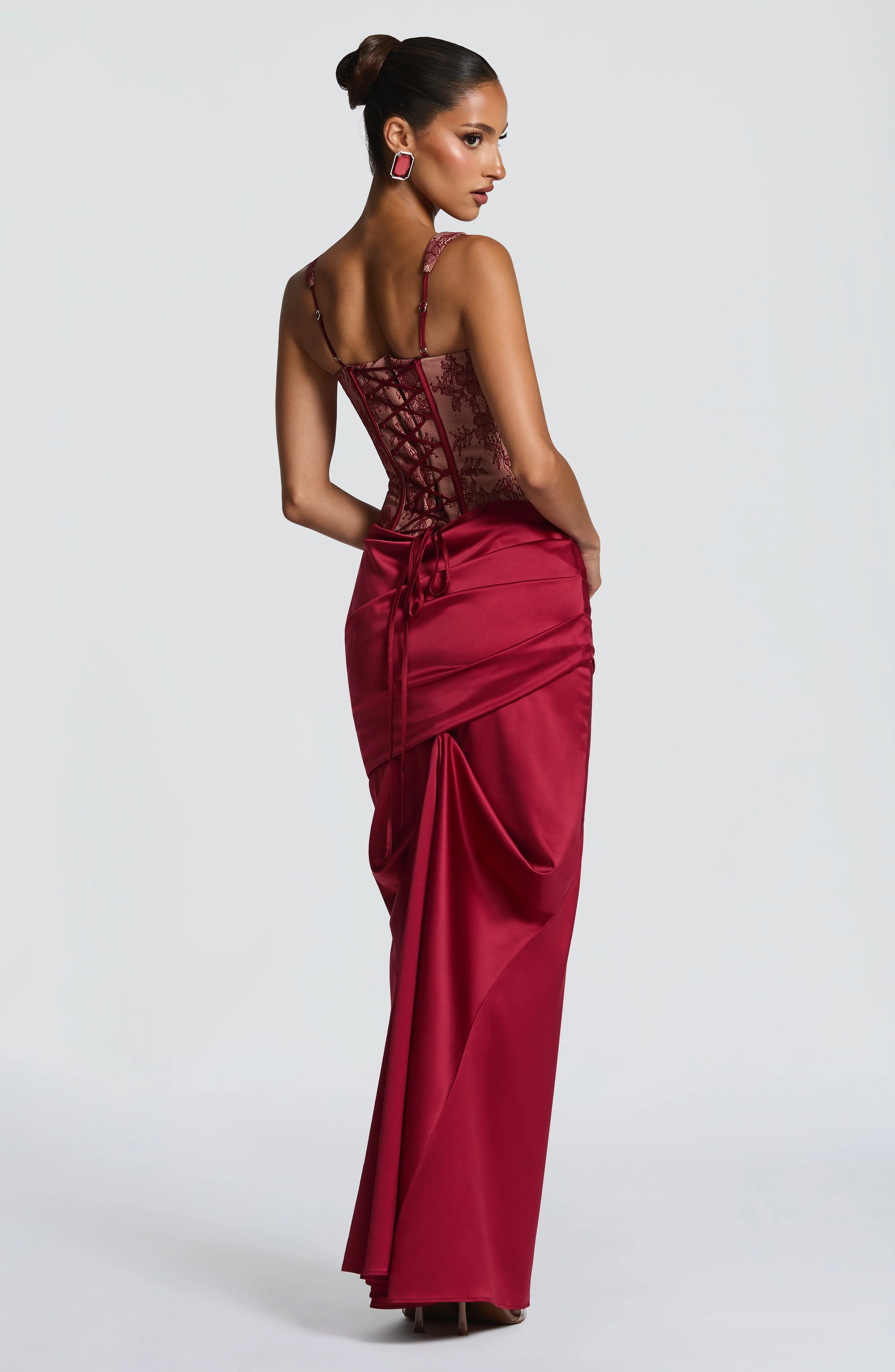 Claudette Maxi Skirt - Burgundy - Image 7