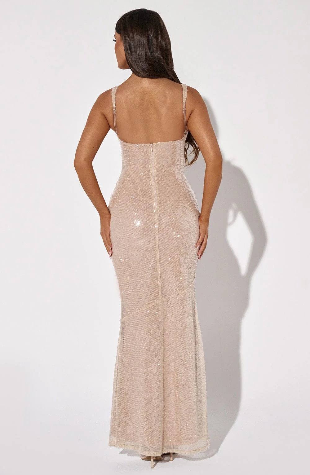 Corinne Maxi Dress - Nude - Image 3