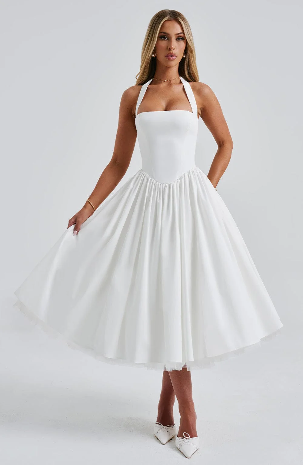 Cressida Midi Dress - Ivory - Image 10