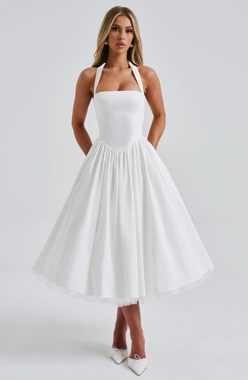 Cressida Midi Dress - Ivory - Image 5