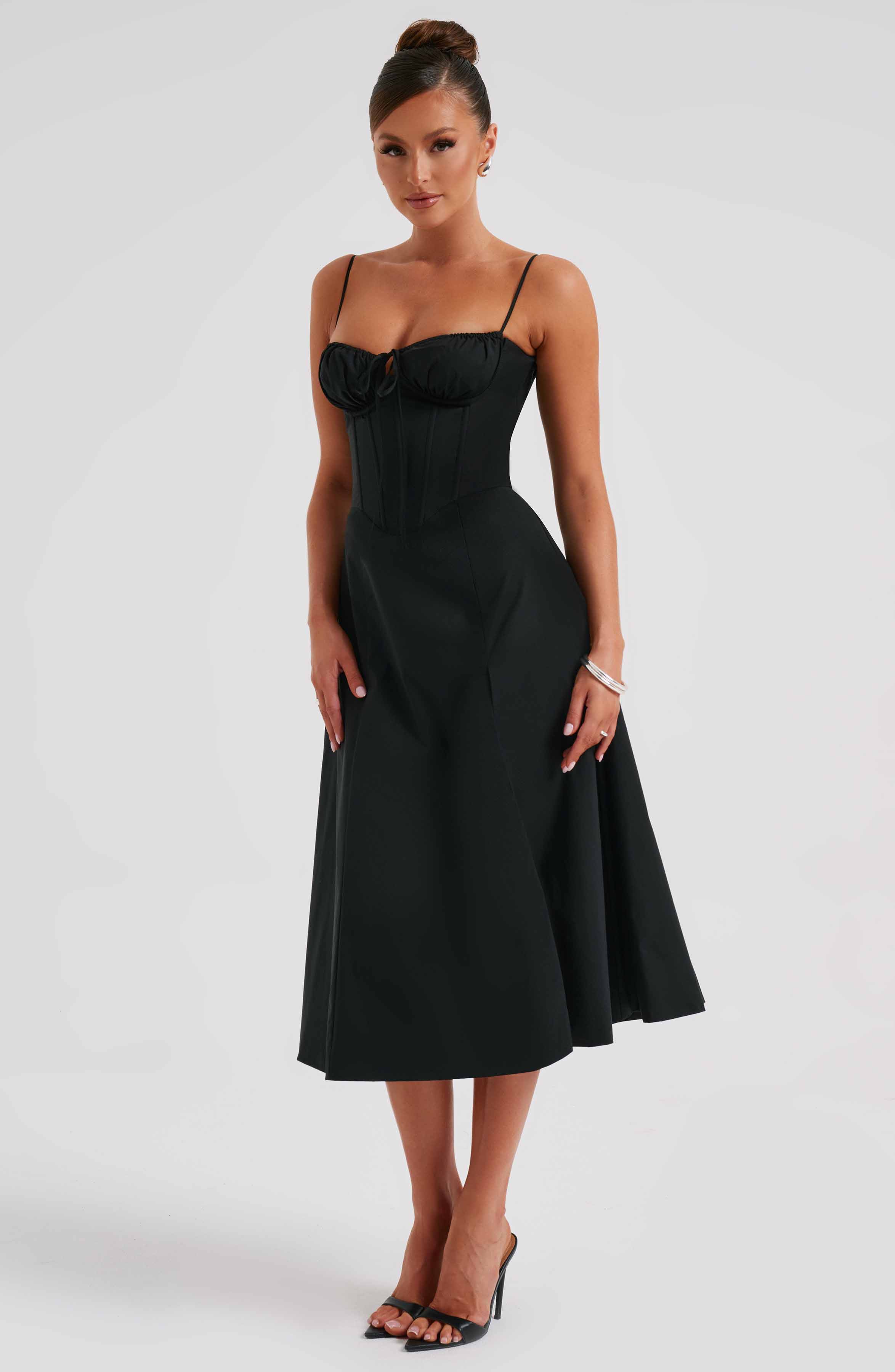 Deanna Midi Dress - Black - Image 10