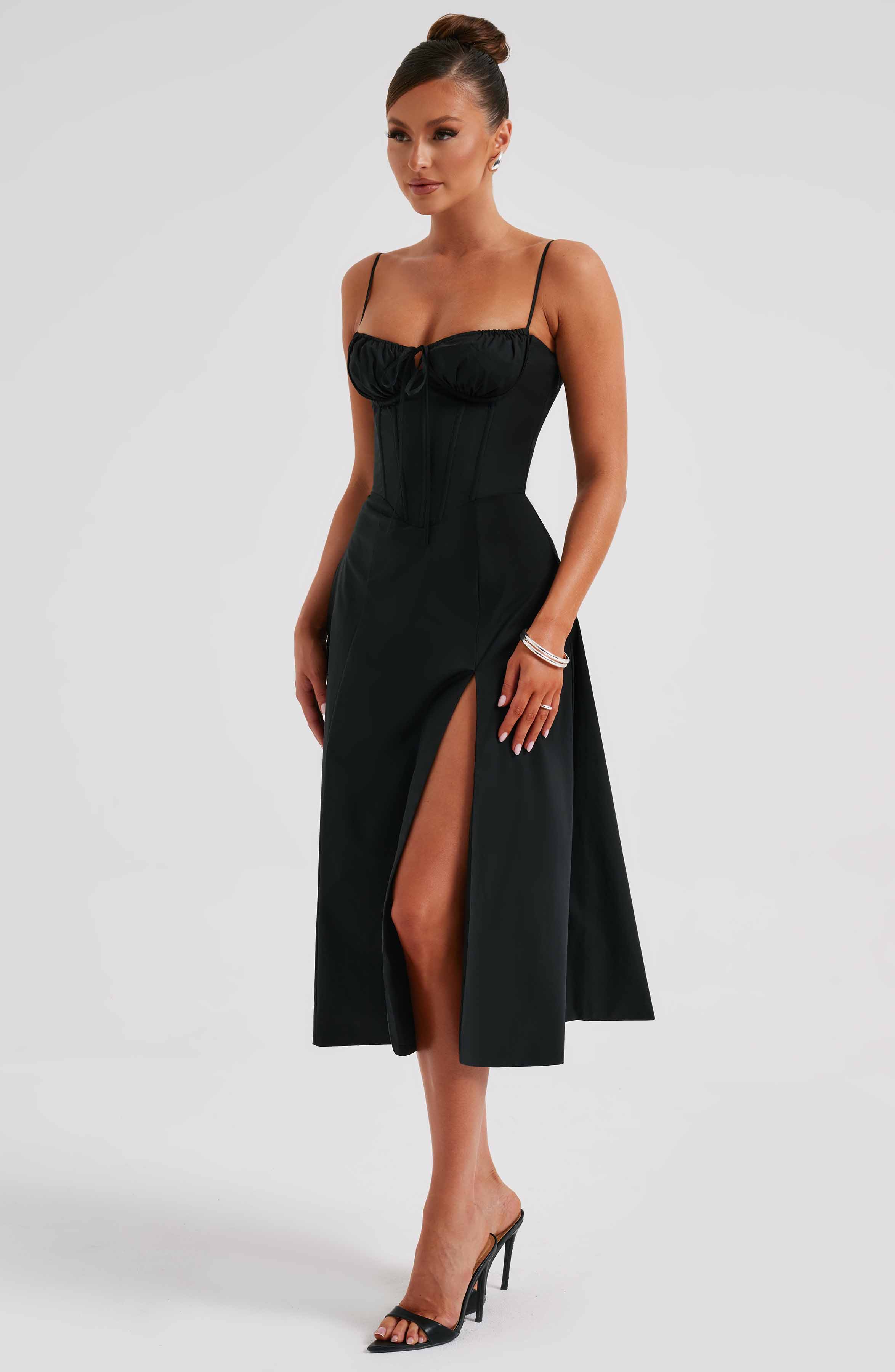 Deanna Midi Dress - Black - Image 5