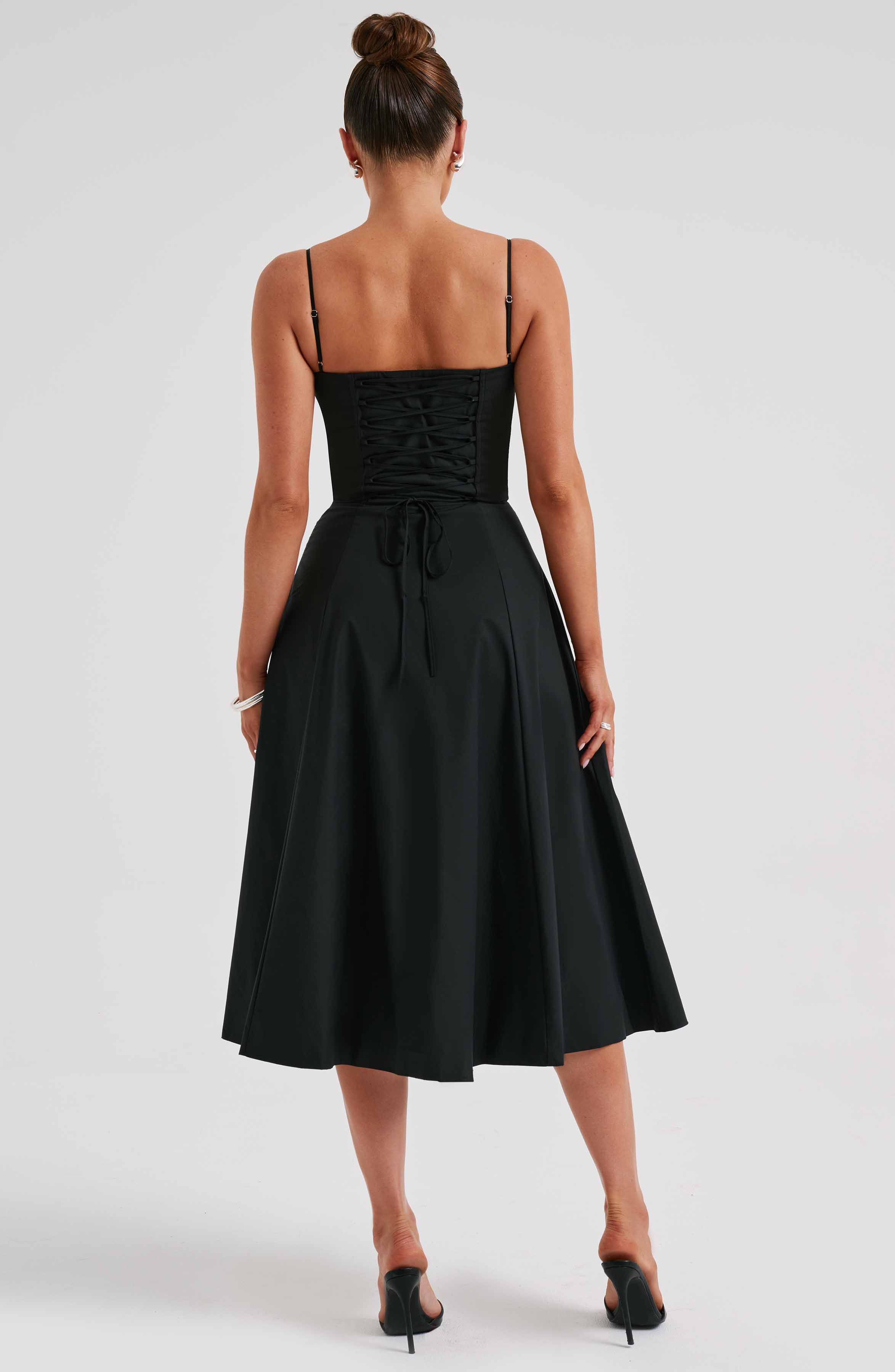Deanna Midi Dress - Black - Image 7
