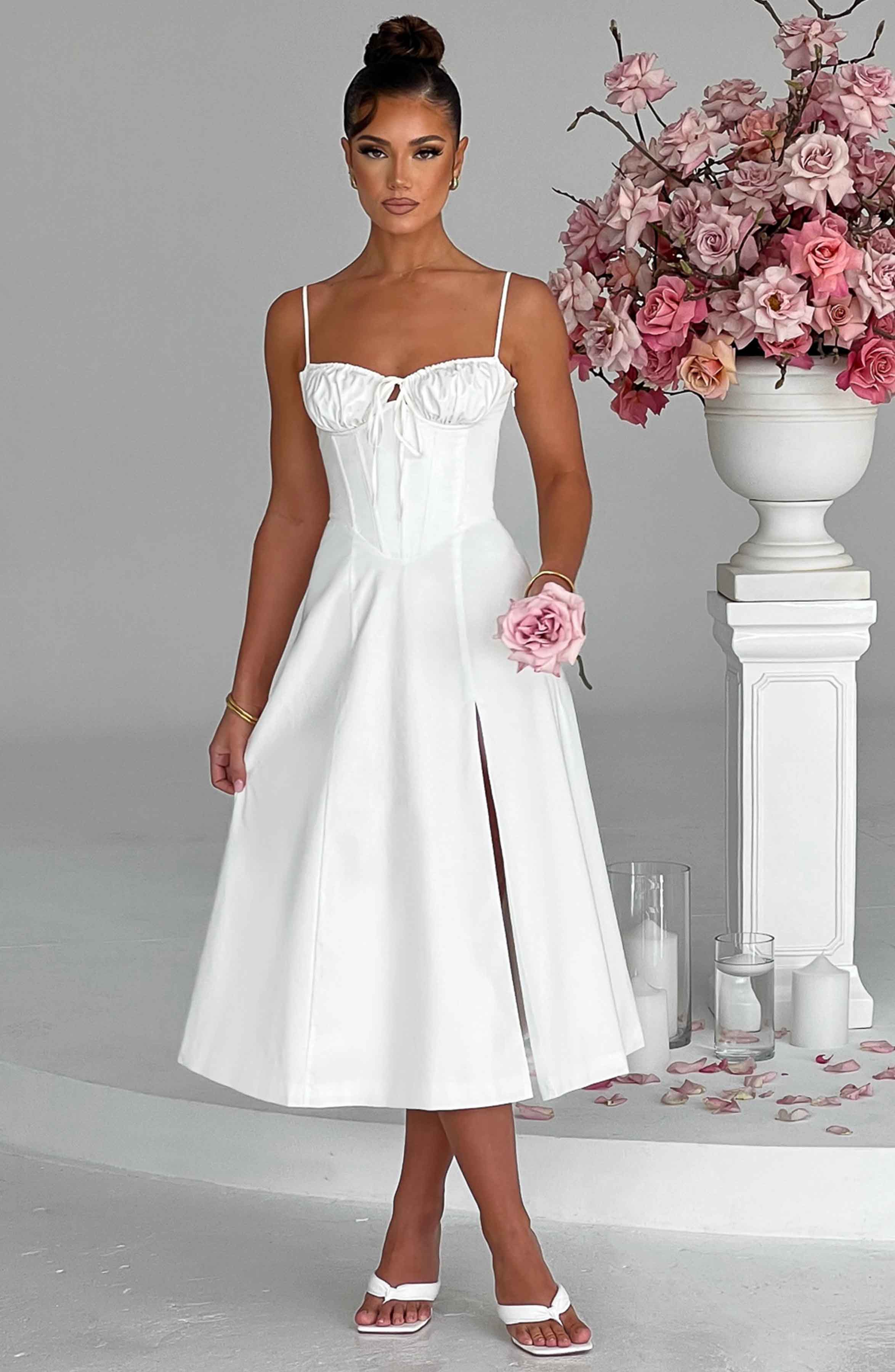 Deanna Midi Dress - Ivory - Image 3