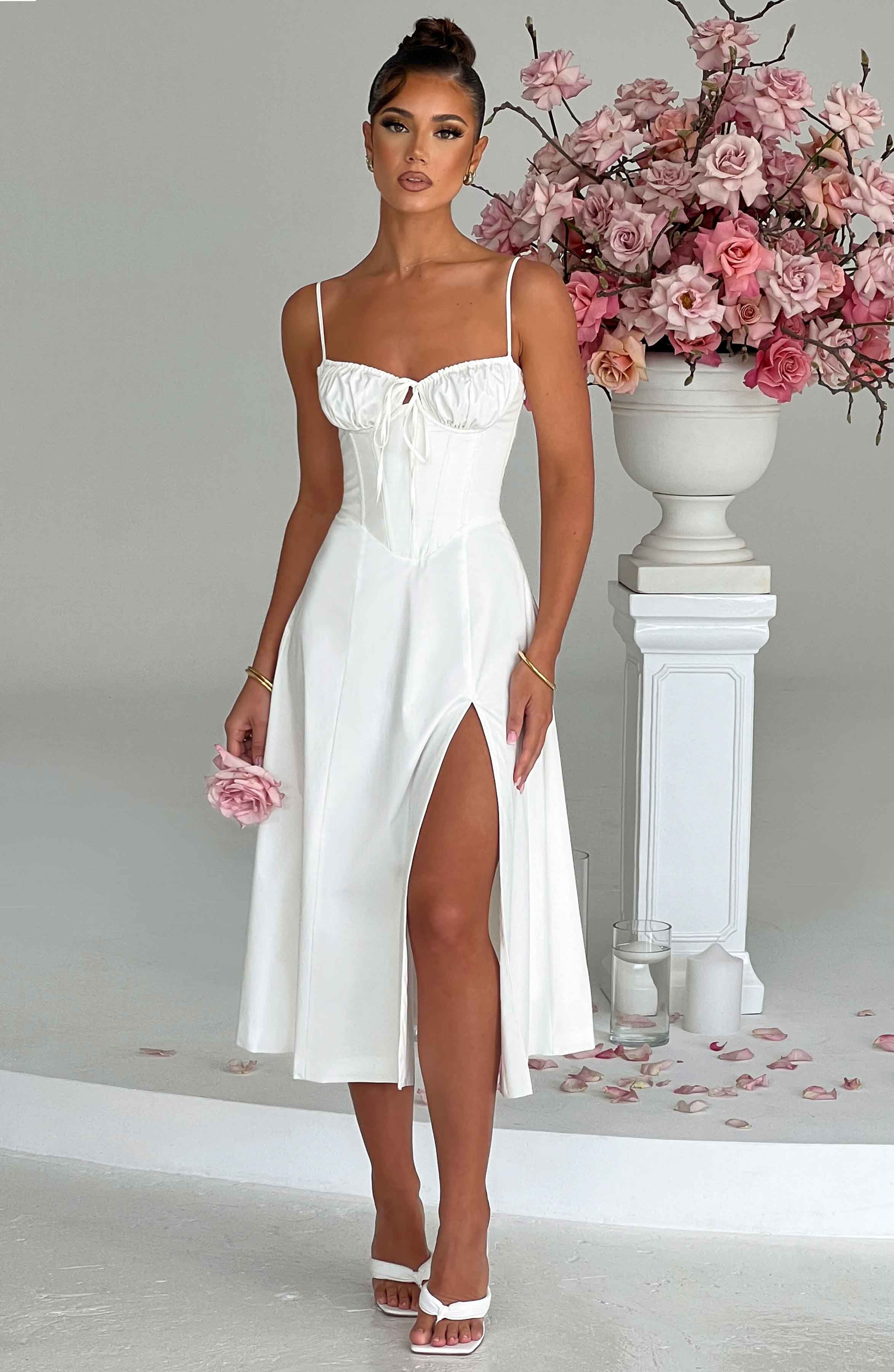 Deanna Midi Dress - Ivory - Image 5