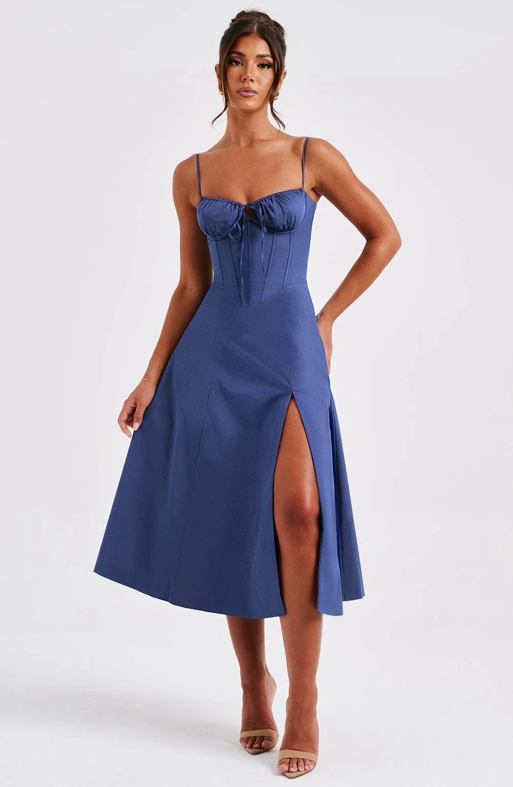 Deanna Midi Dress - Navy - Image 5