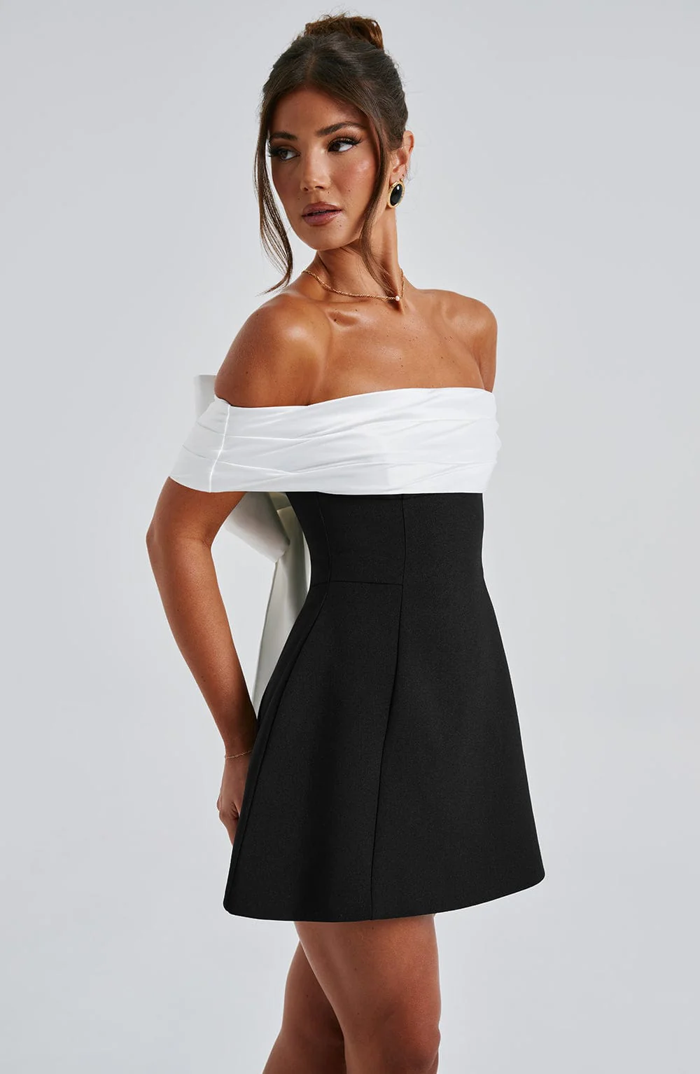 Delta Mini Dress - Black/White - Image 8