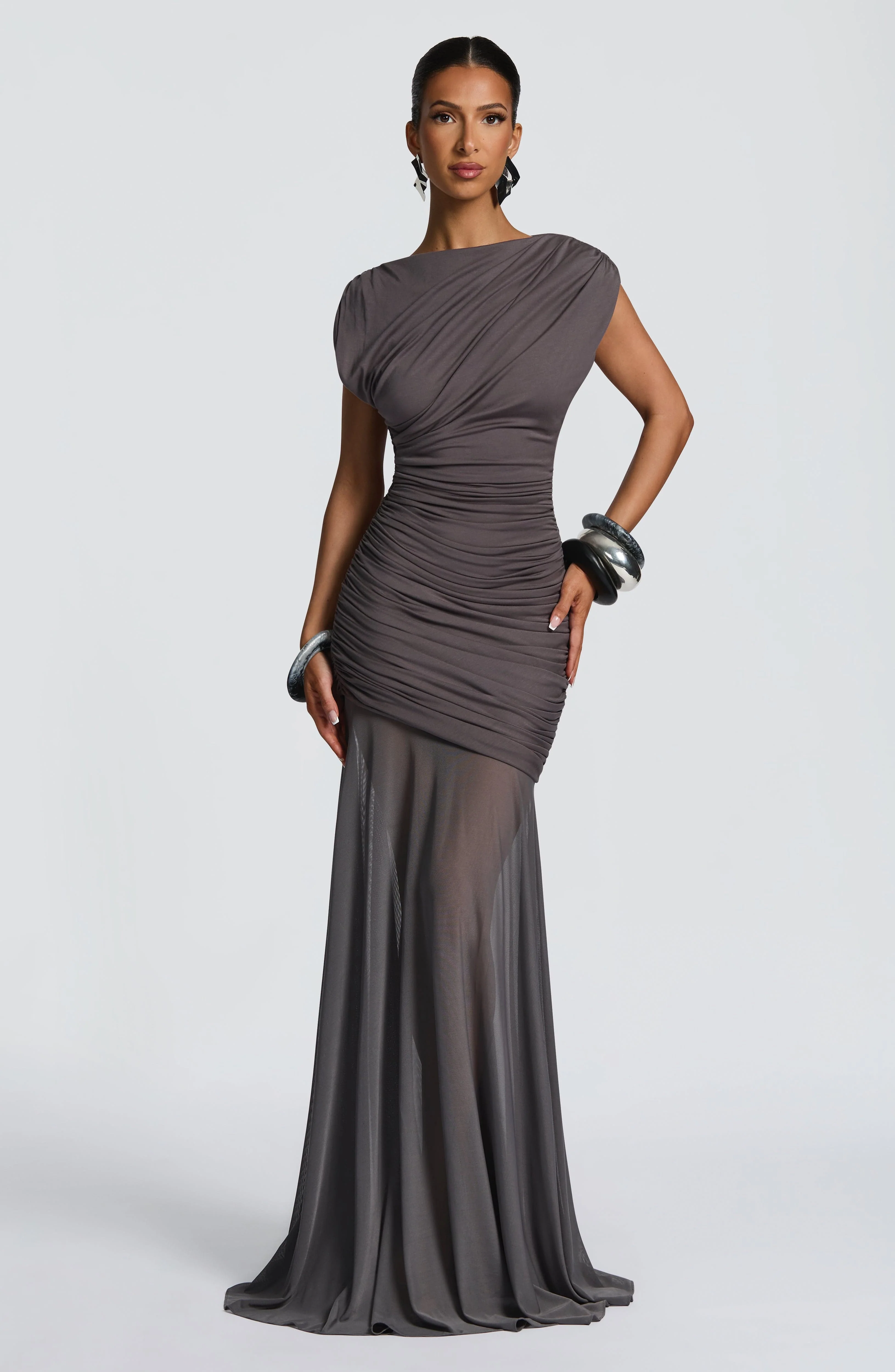 Demelza Maxi Dress - Charcoal - Image 9