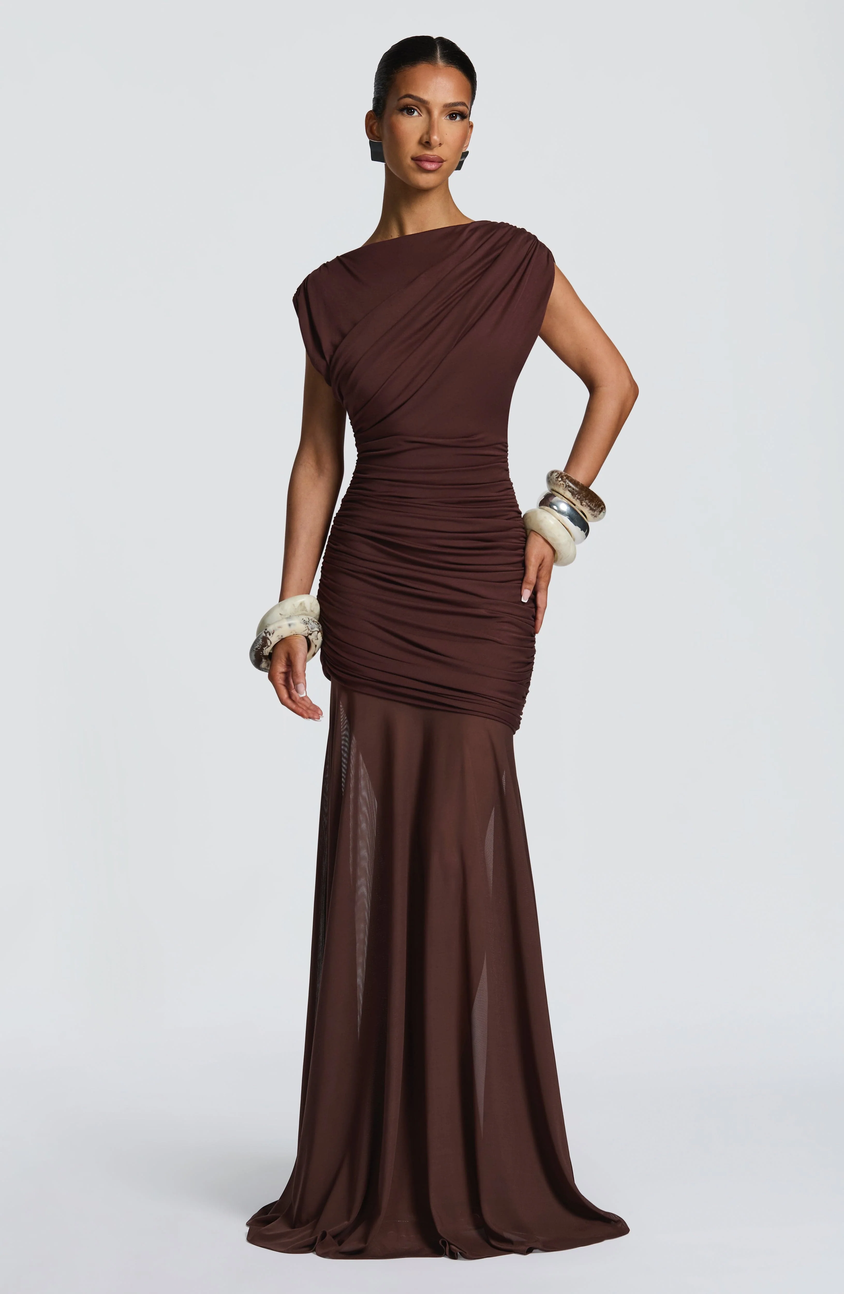 Demelza Maxi Dress - Plum Brown - Image 6