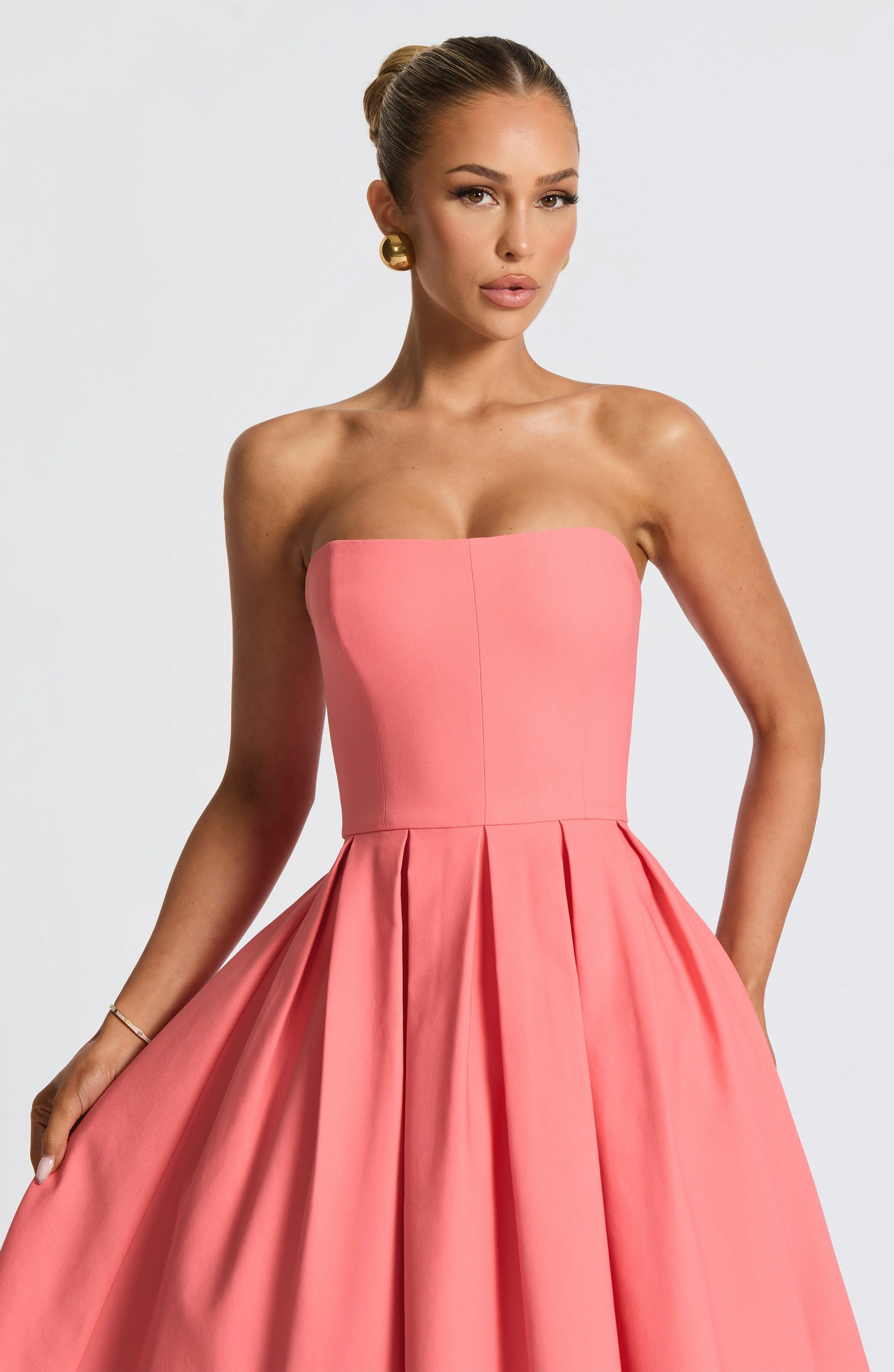 Edith Midi Dress - Coral Pink - Image 6