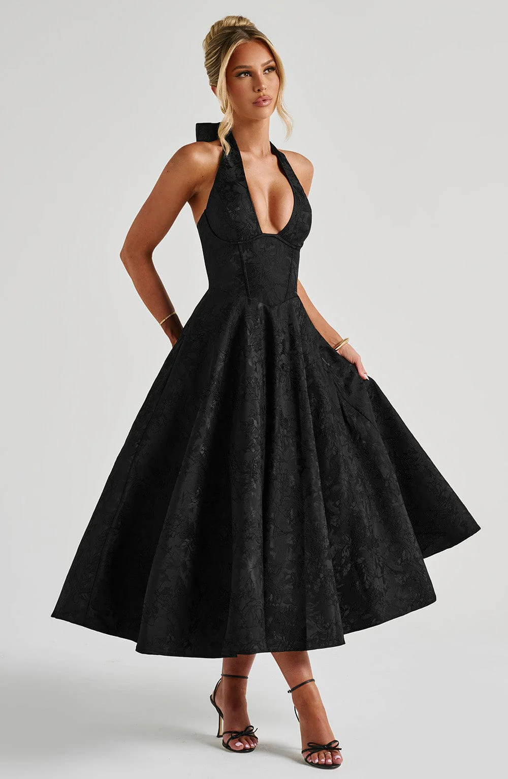 Effie Midi Dress - Black - Image 4