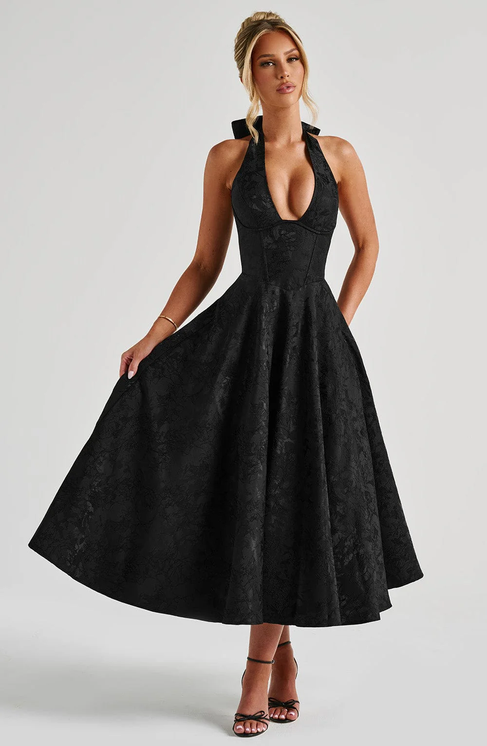Effie Midi Dress - Black - Image 9