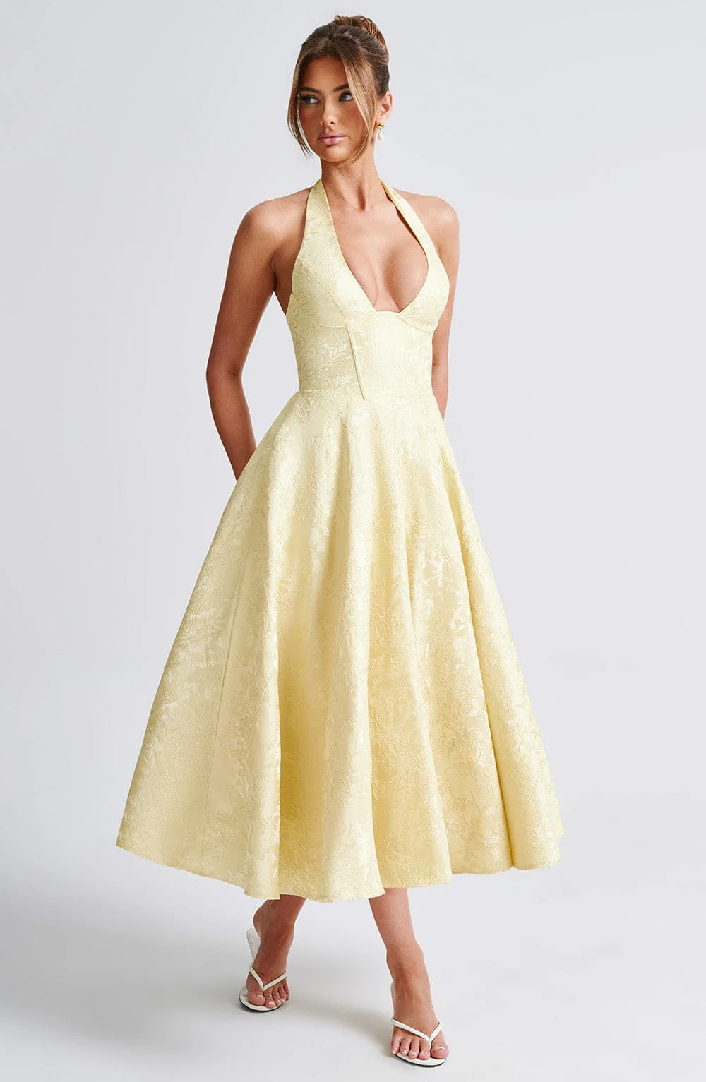 Effie Midi Dress - Lemon - Image 5