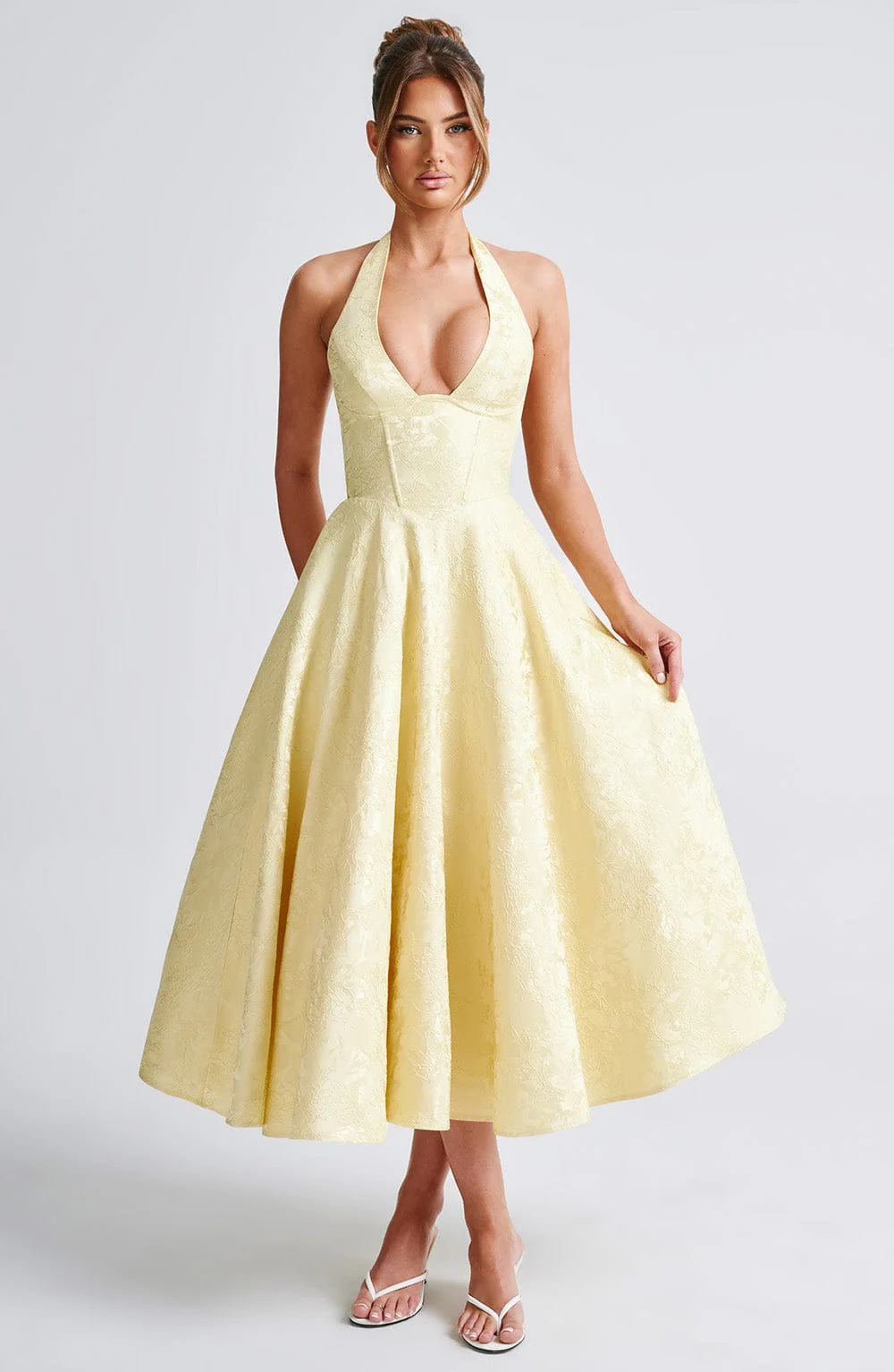 Effie Midi Dress - Lemon - Image 9