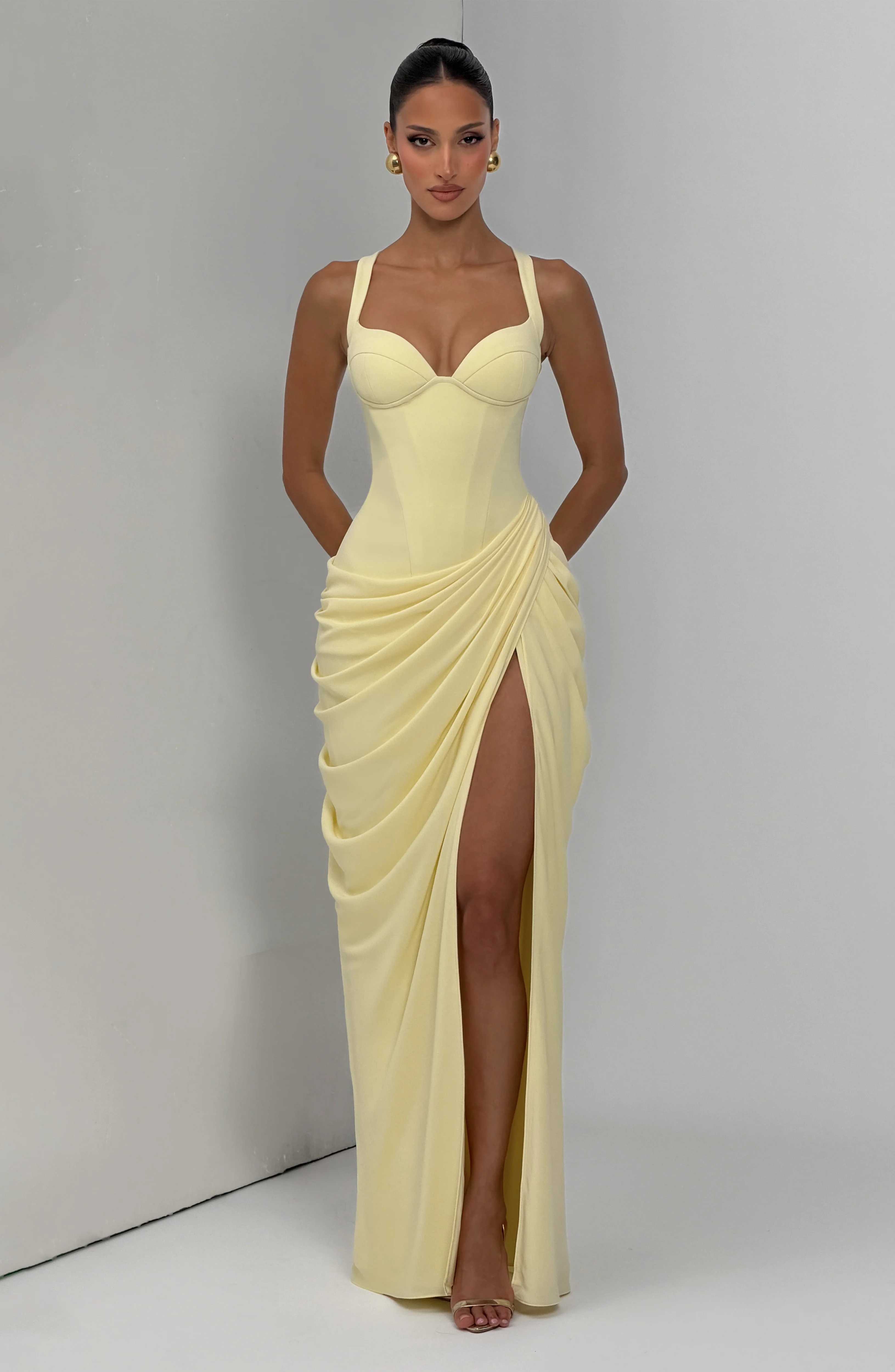 Elara Maxi Dress - Lemon - Image 8