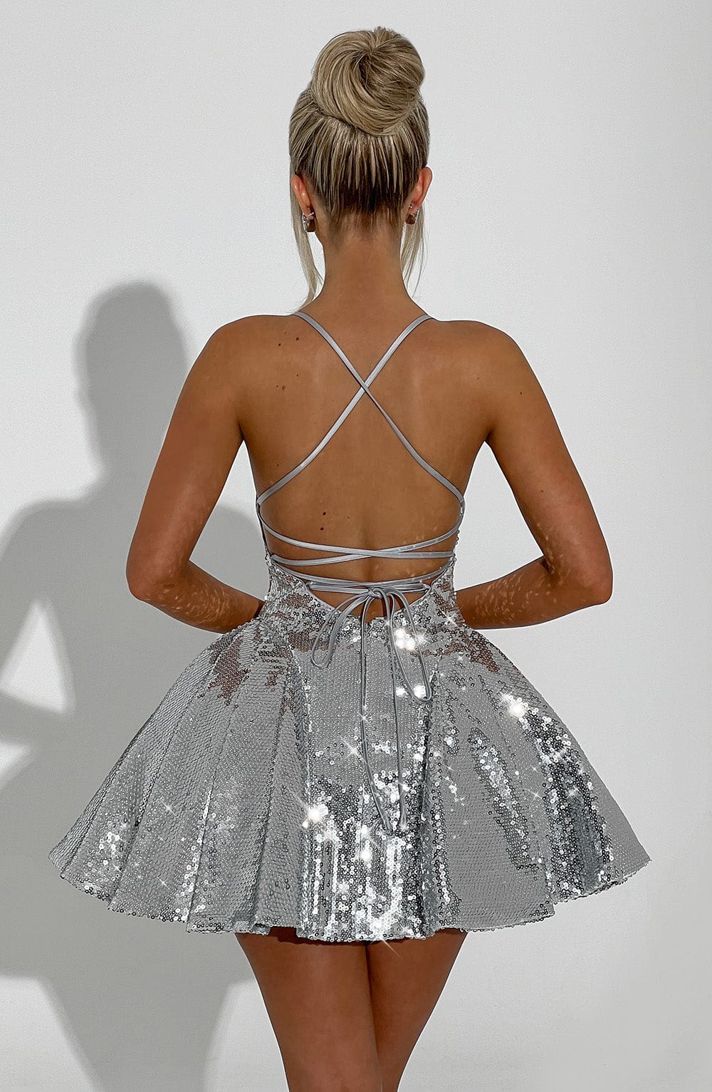 Electra Mini Dress - Silver - Image 14