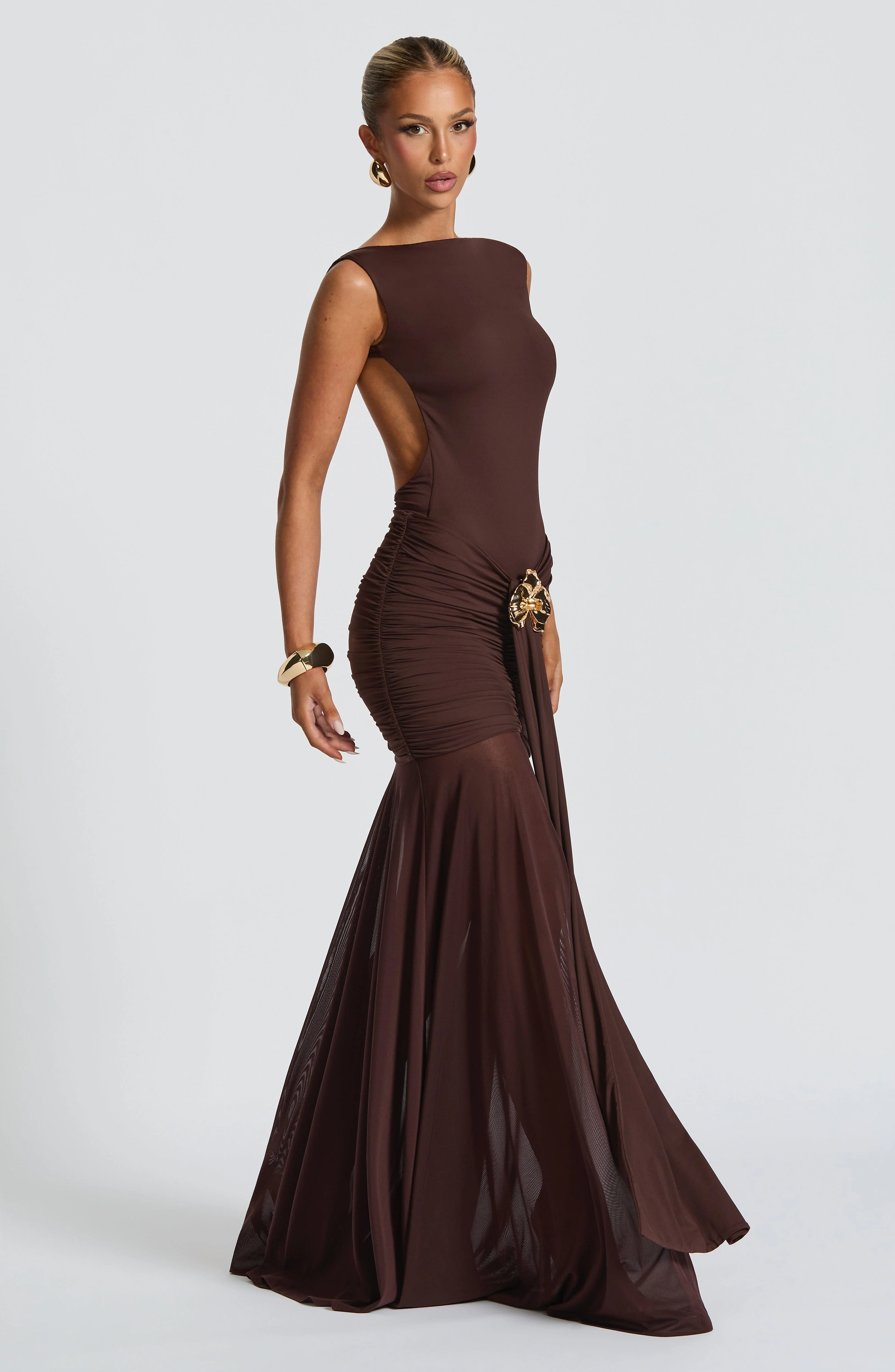 Fae Maxi Skirt - Plum Brown - Image 2