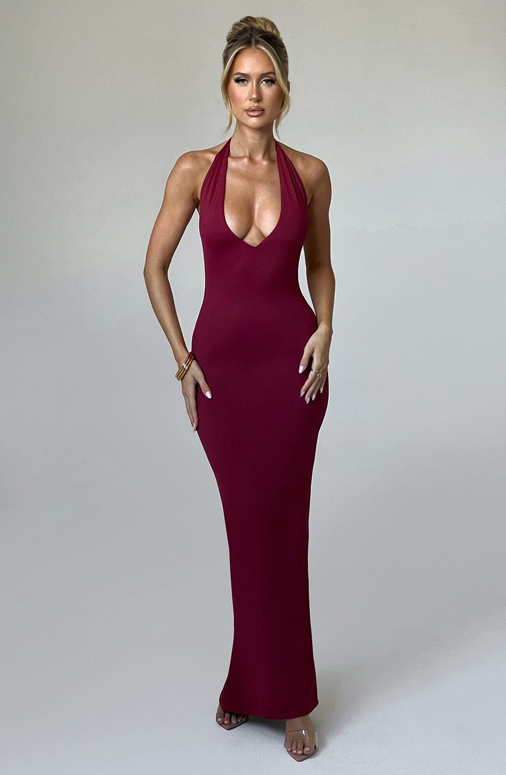 Harmonia Maxi Dress - Burgundy - Image 3