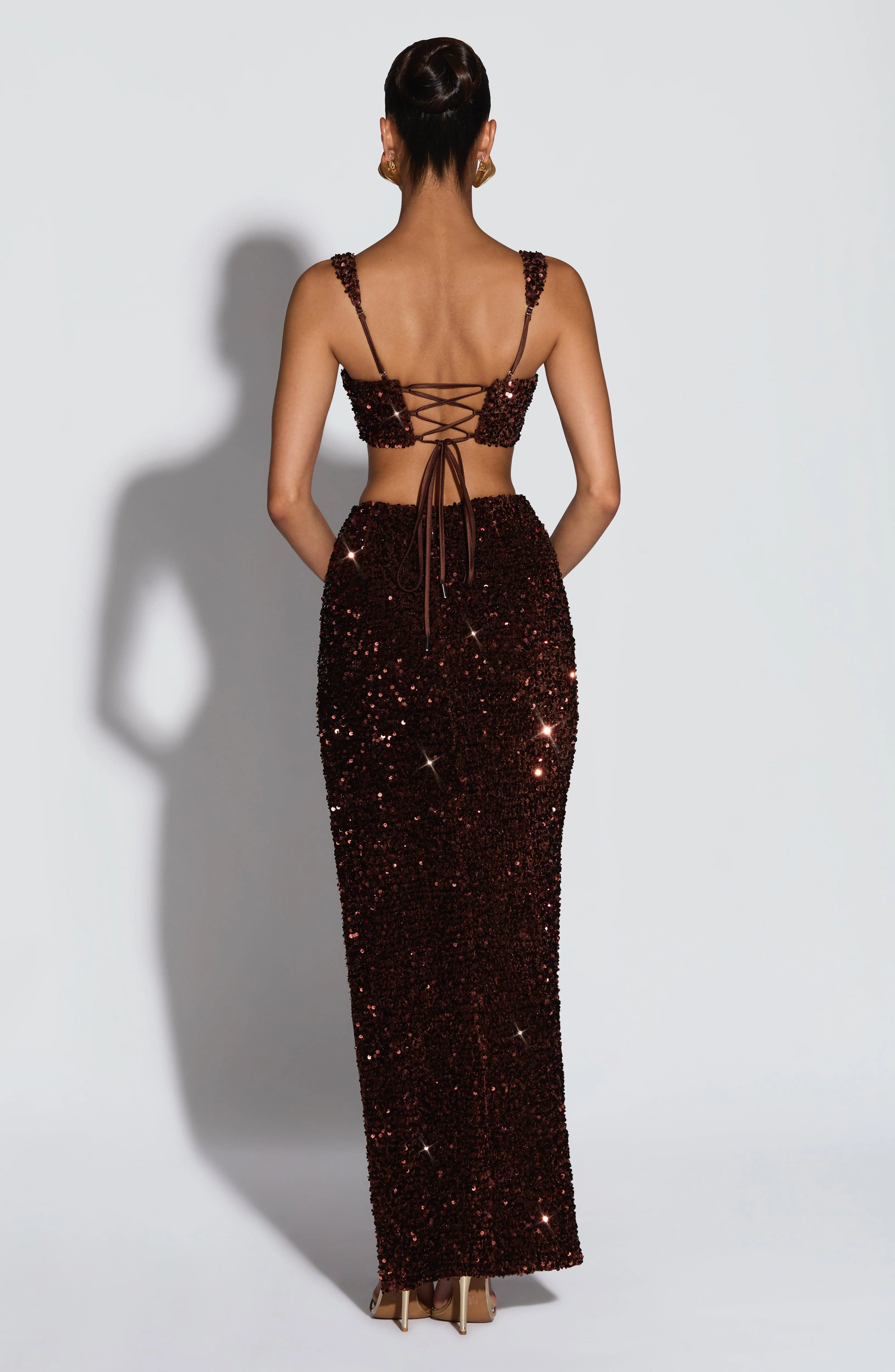 Inaya Maxi Skirt - Plum Brown - Image 3