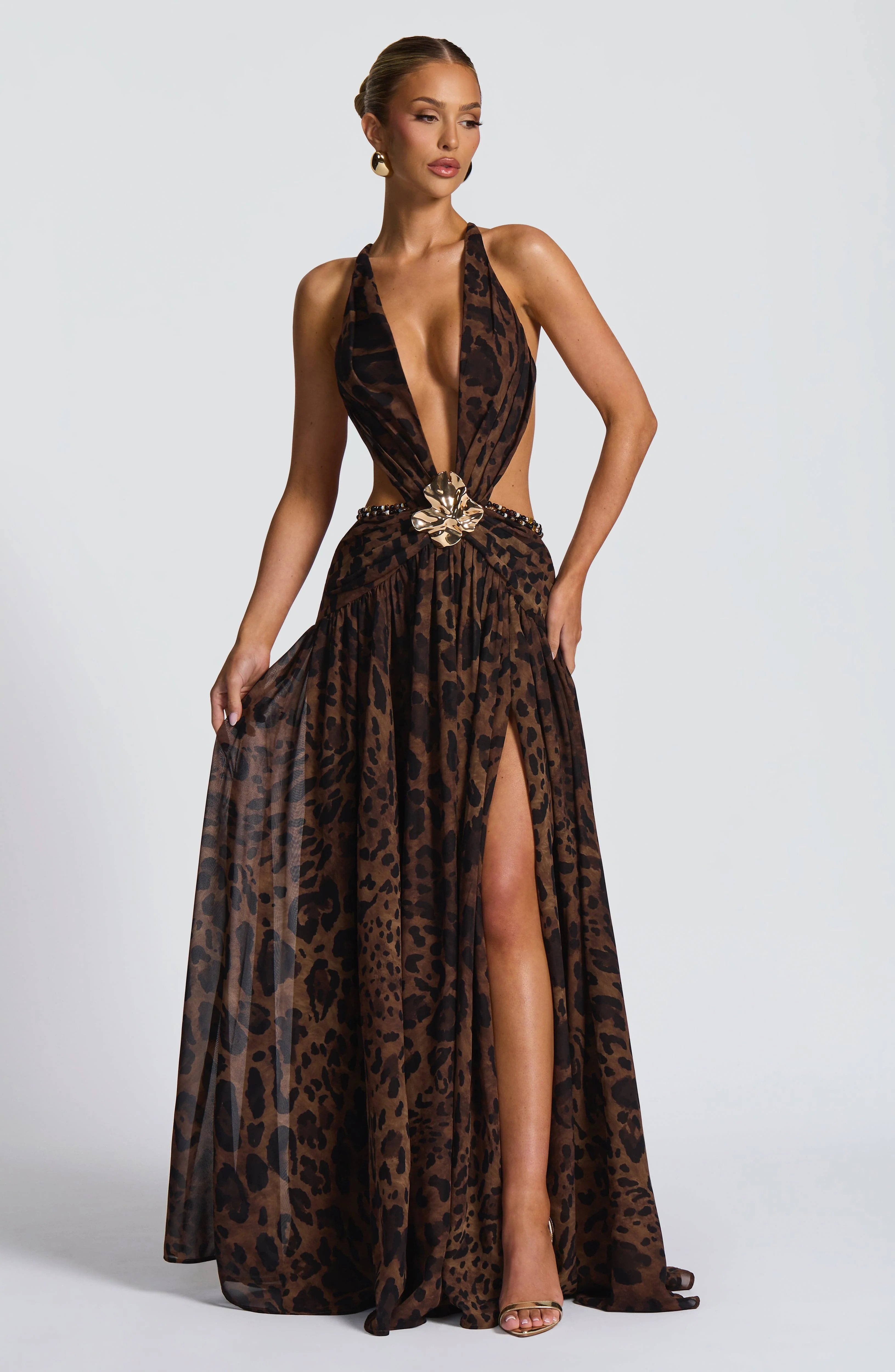 Indianna Maxi Dress - Leopard Print - Image 14